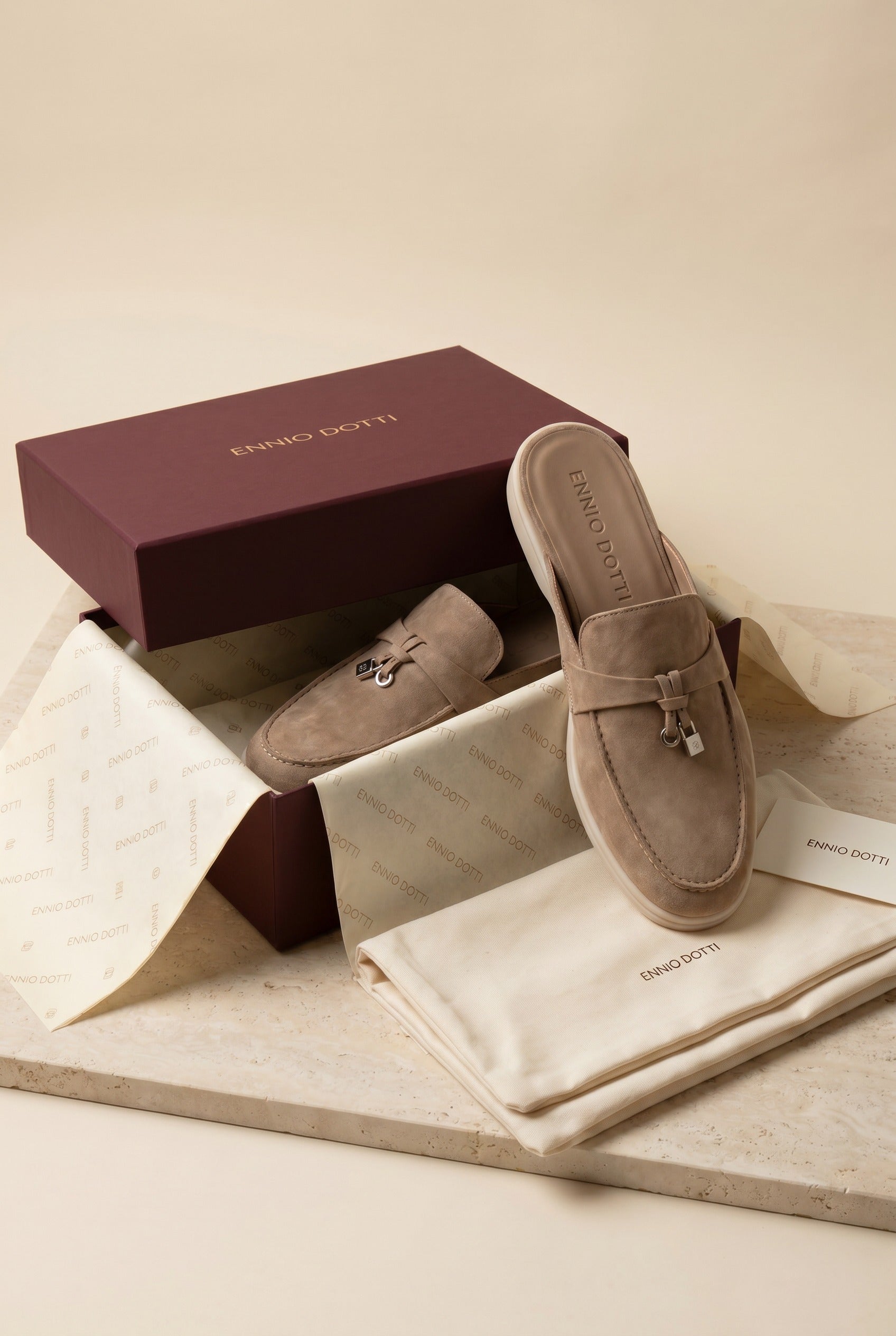Maretti Buckle Mule Beige