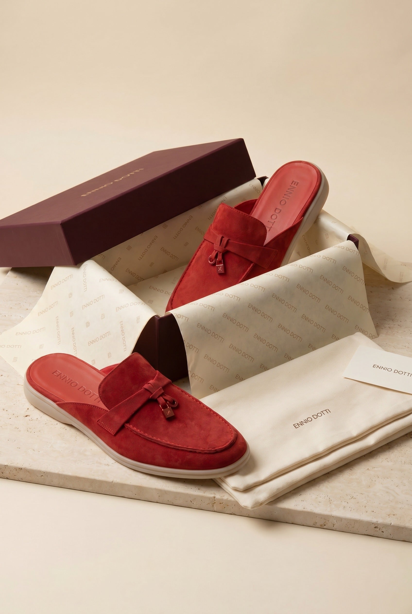 Maretti Buckle Mule Red