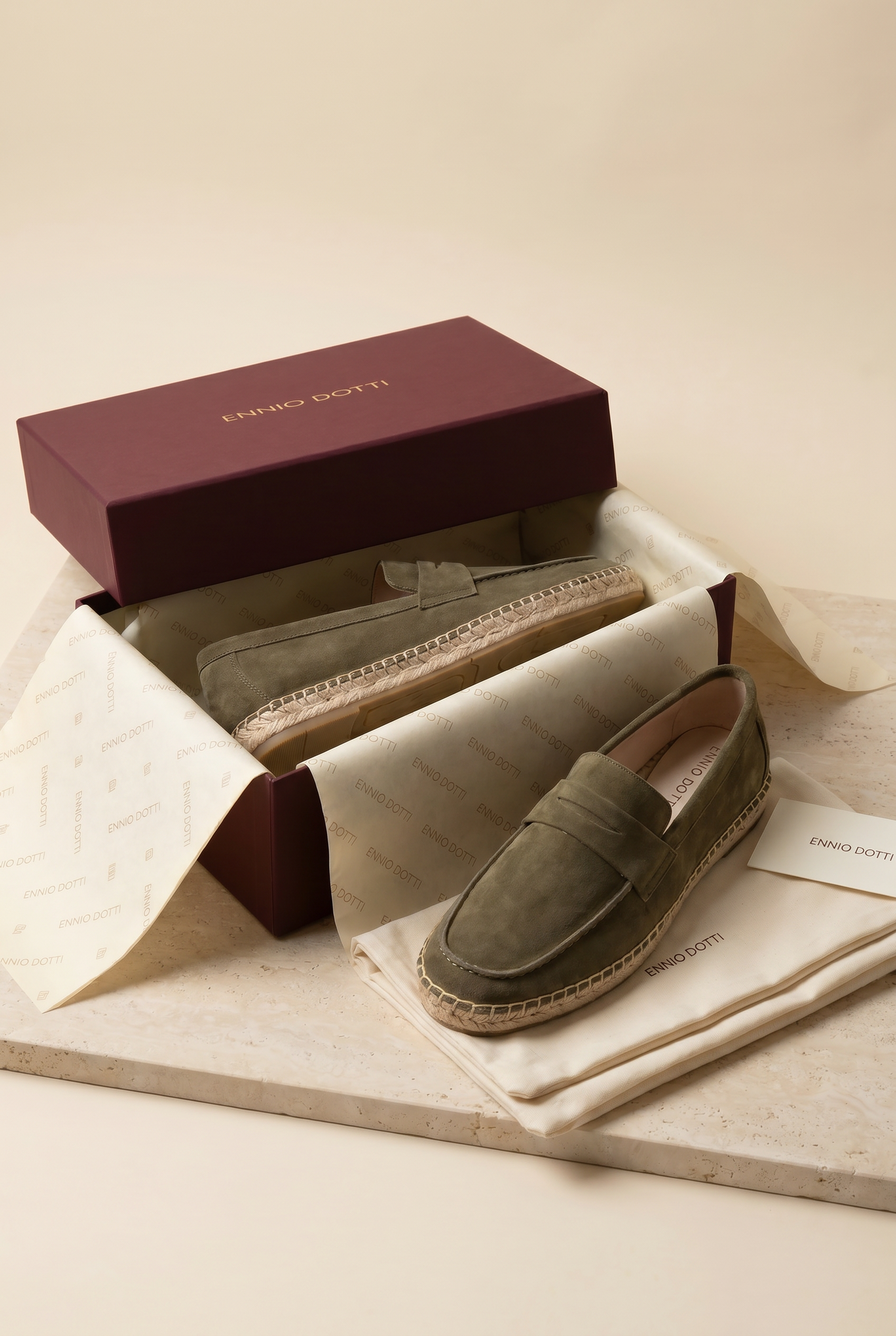 Palermo Suede Espadrille Loafer Olive Green
