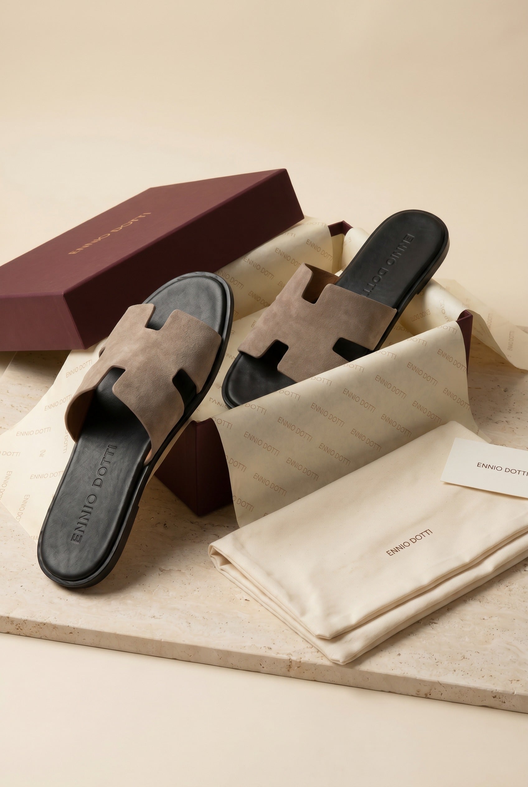 Matera Suede Sandal Taupe
