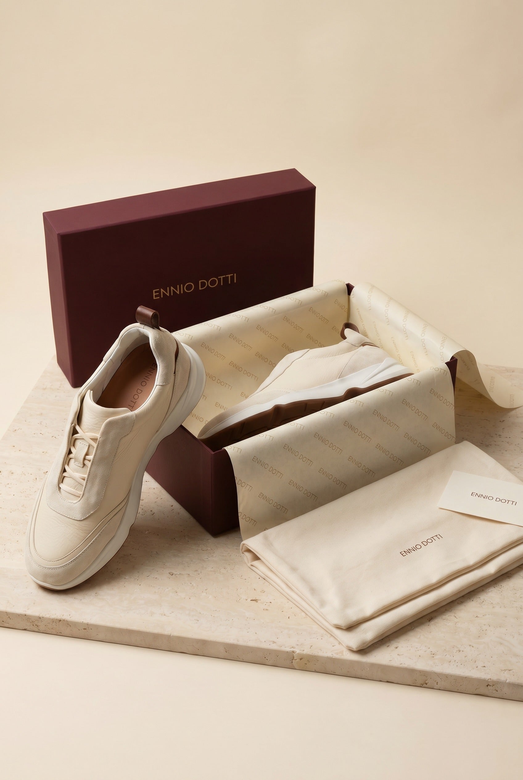 Solano Leather Slip-On Cream