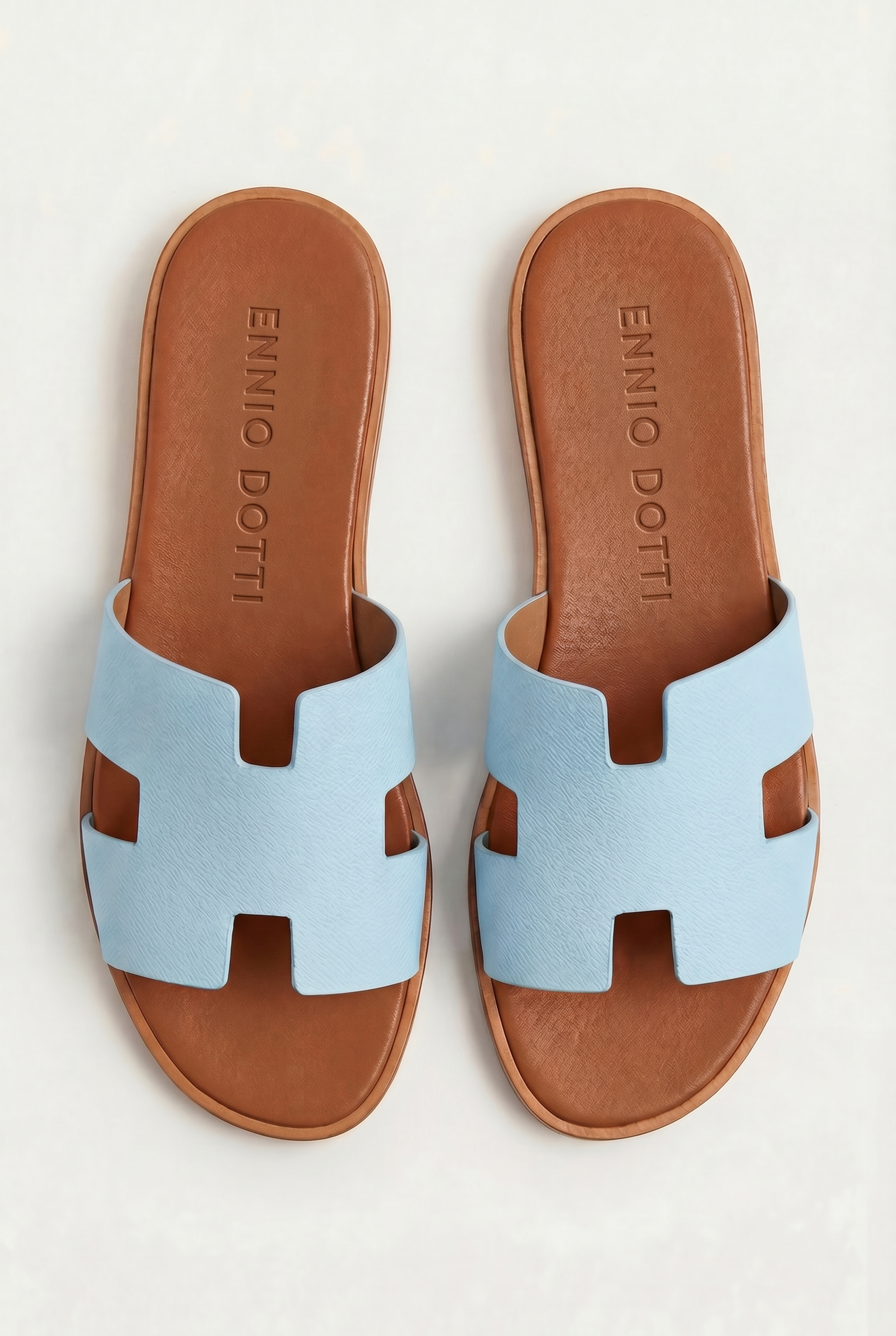 Arezzo Leather Sandal Sky Blue