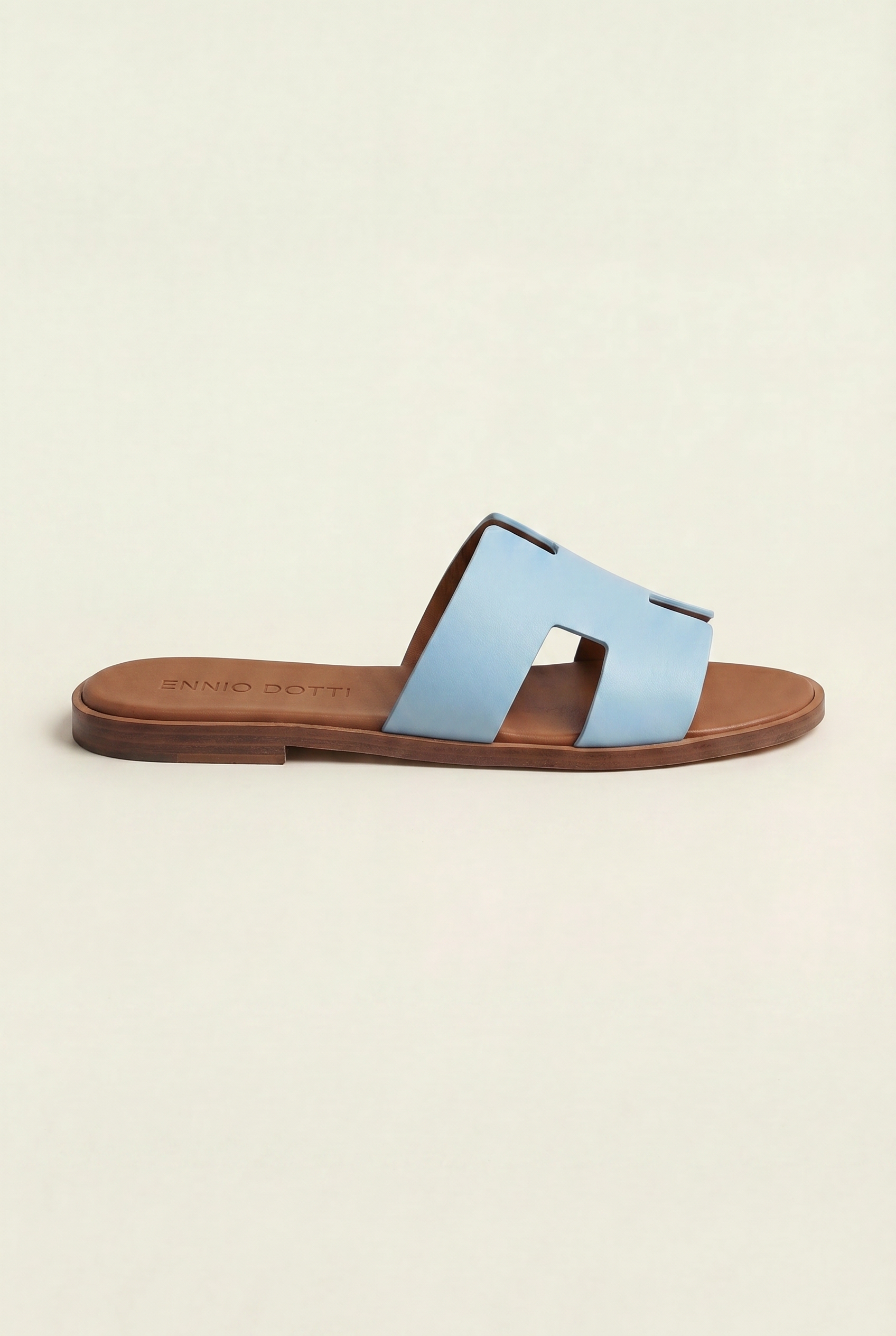 Arezzo Leather Sandal Sky Blue