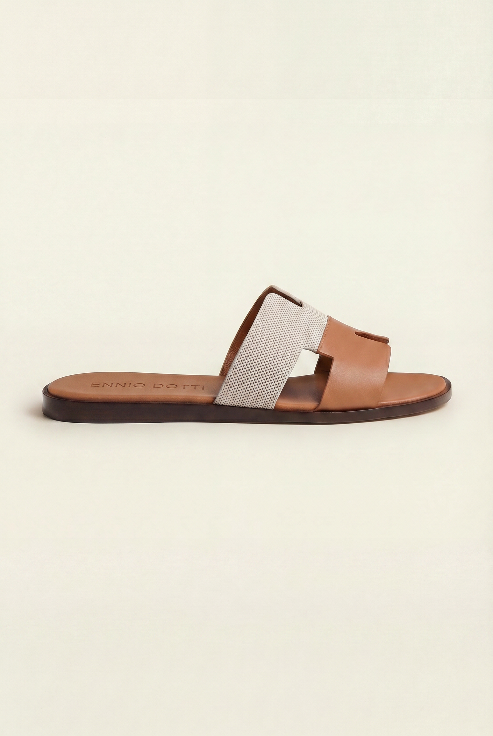 Arezzo Leather Sandal Beige & Tan