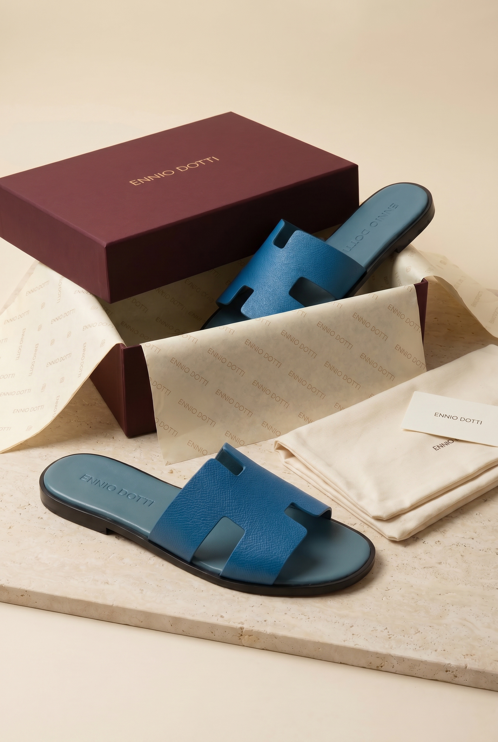 Arezzo Leather Sandal Ocean Blue