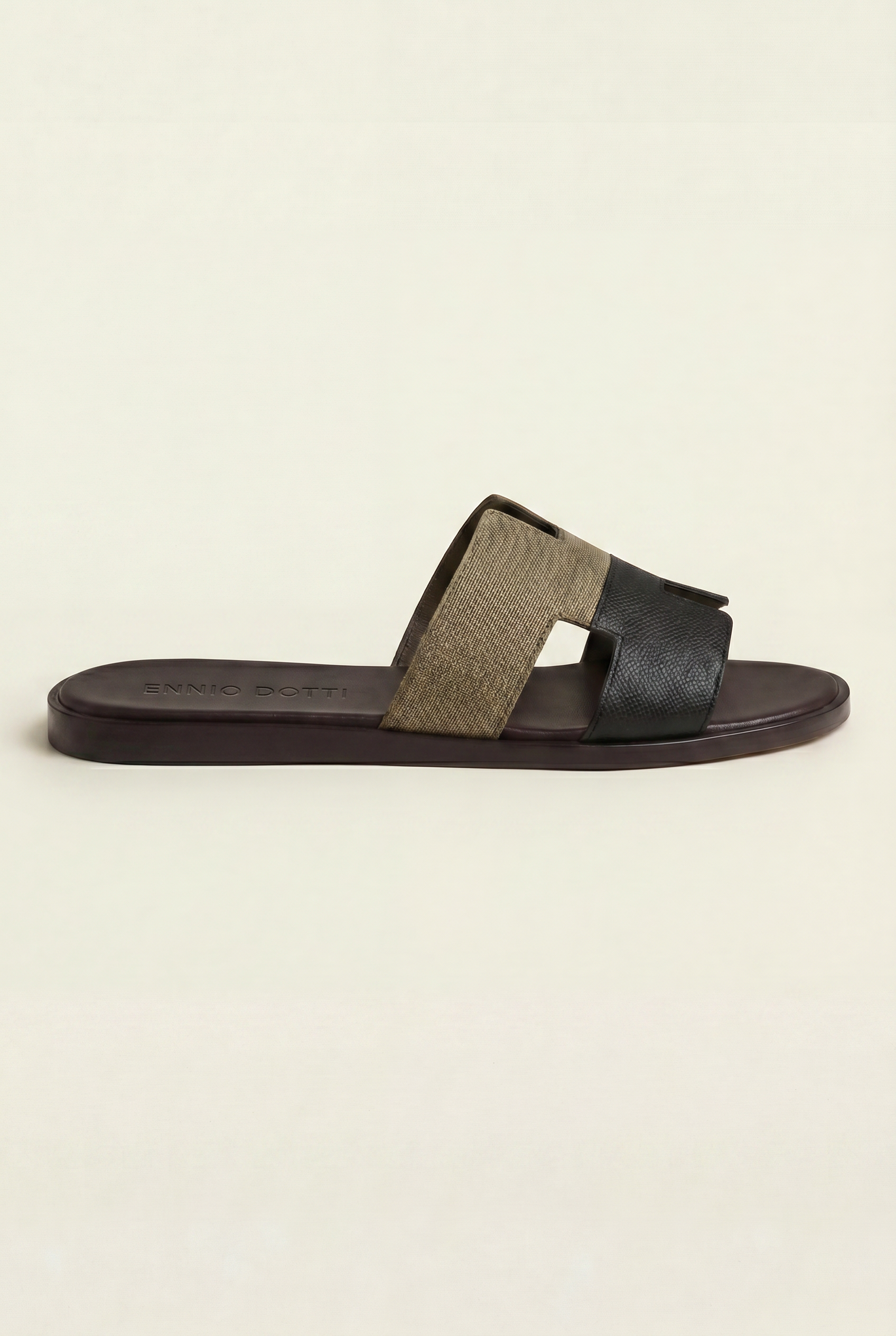 Arezzo Leather Sandal Olive & Black