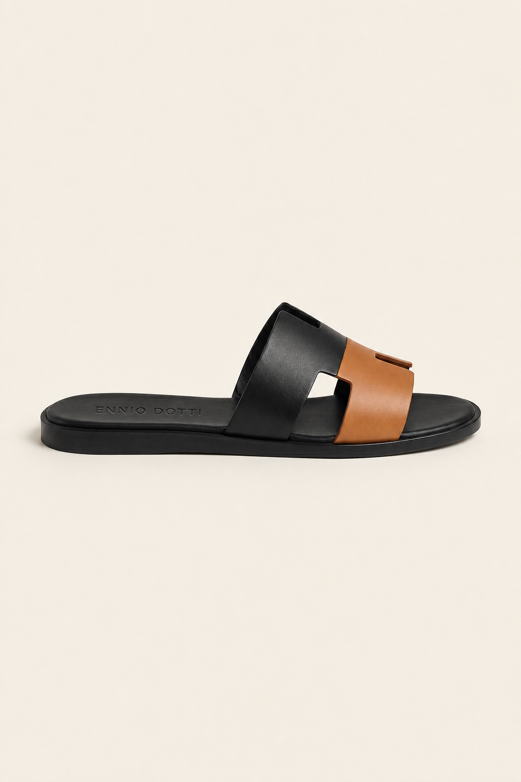 Arezzo Leather Sandal Black & Tan