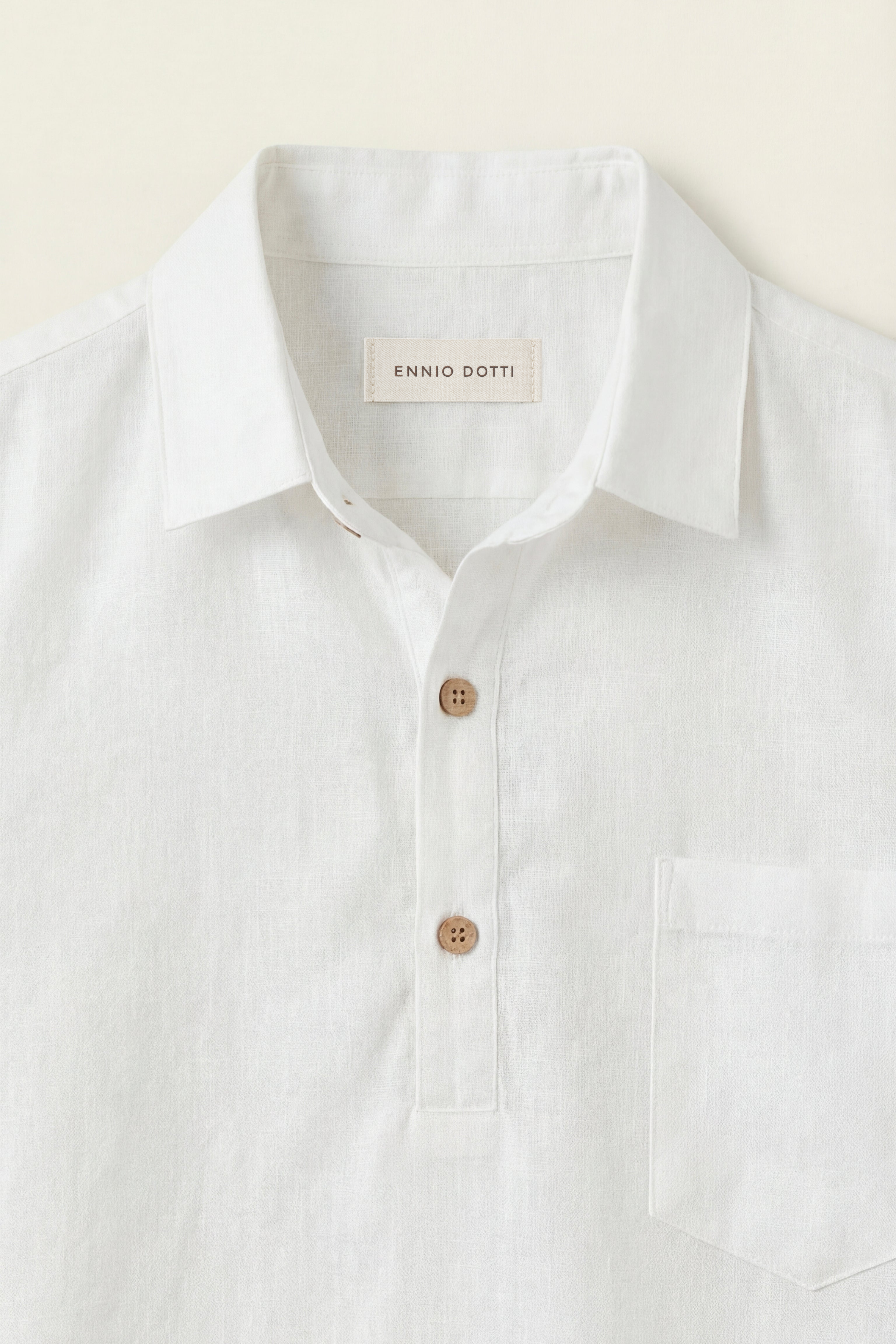 Monza Linen Polo Shirt White