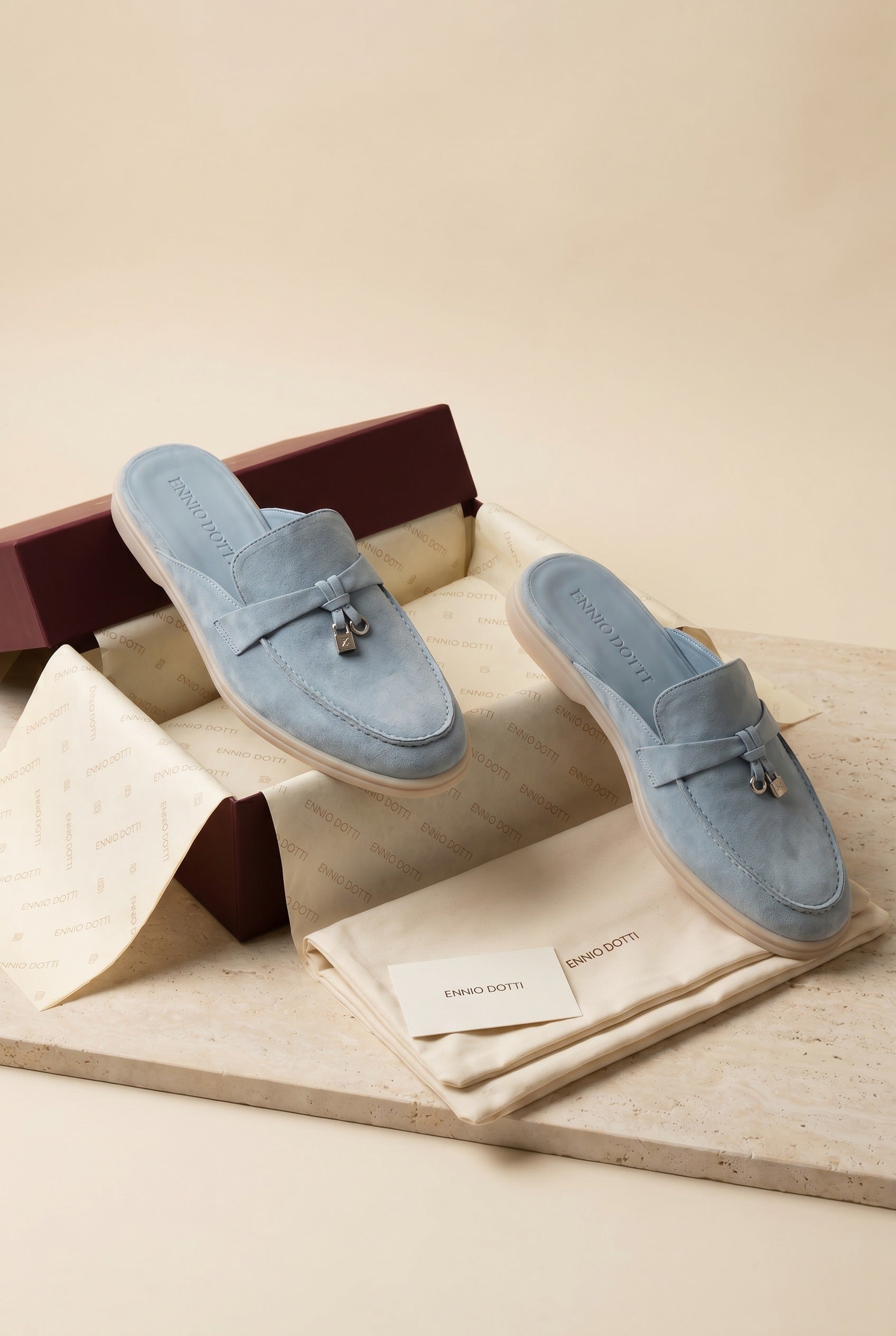 Maretti Buckle Mule Light Blue
