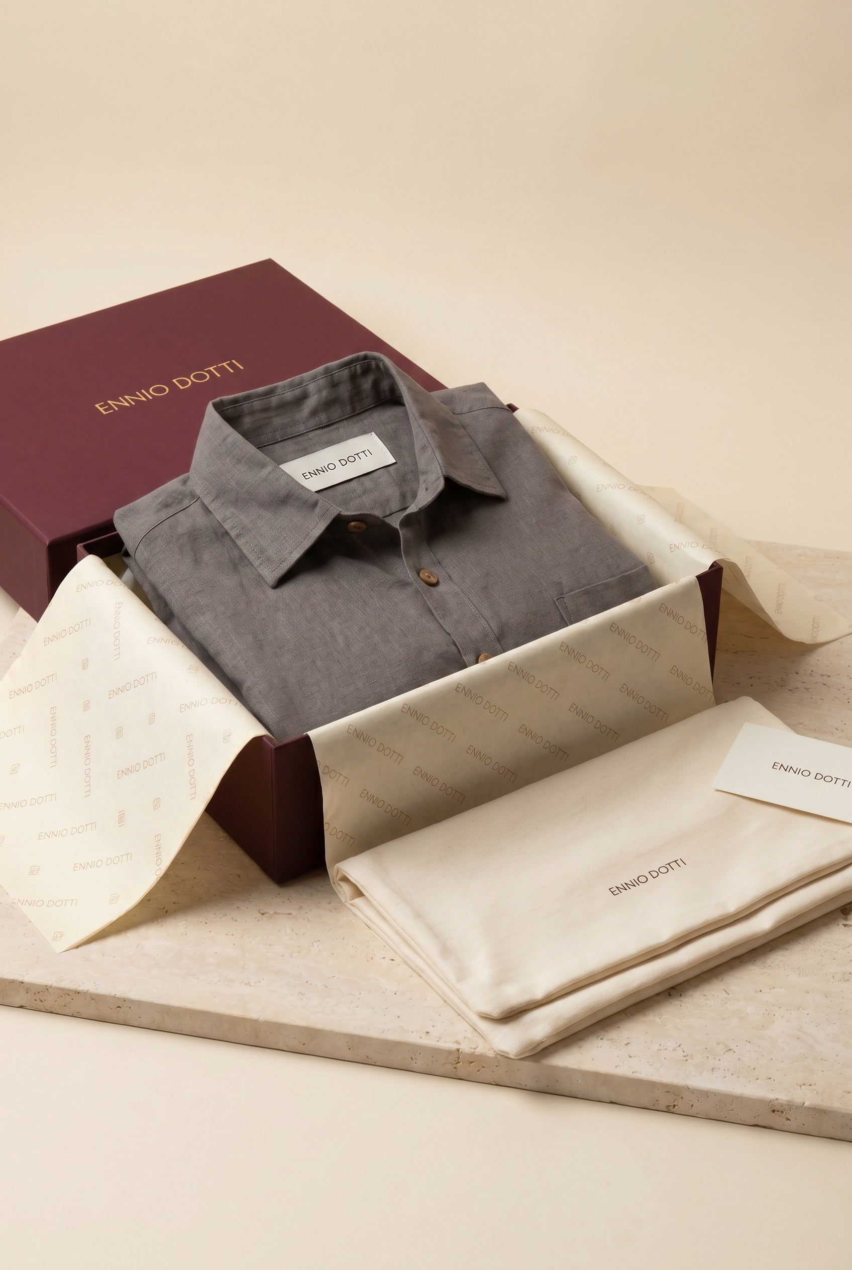 Monza Linen Polo Shirt Grey