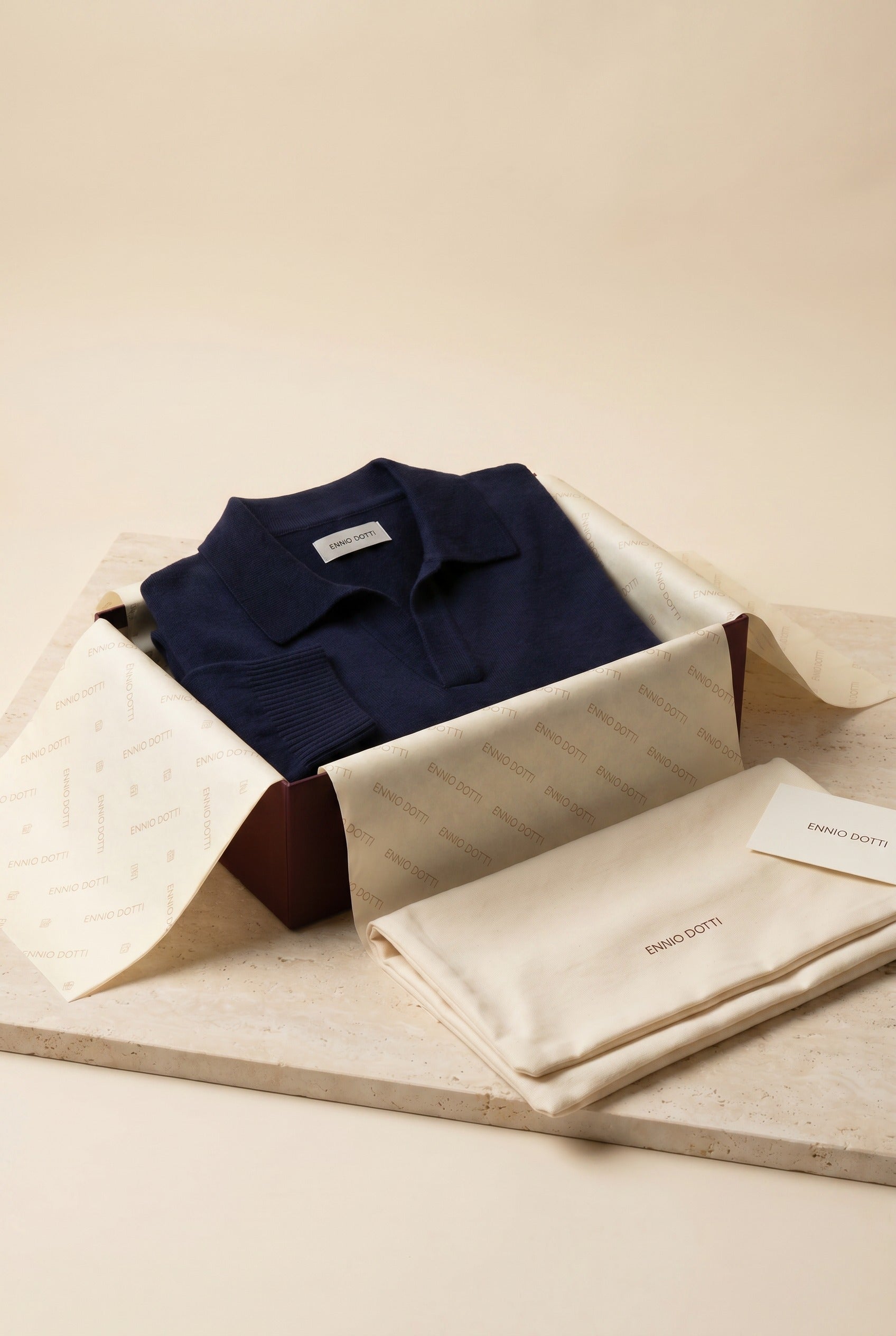 Marencio Cashmere Polo Knit Navy