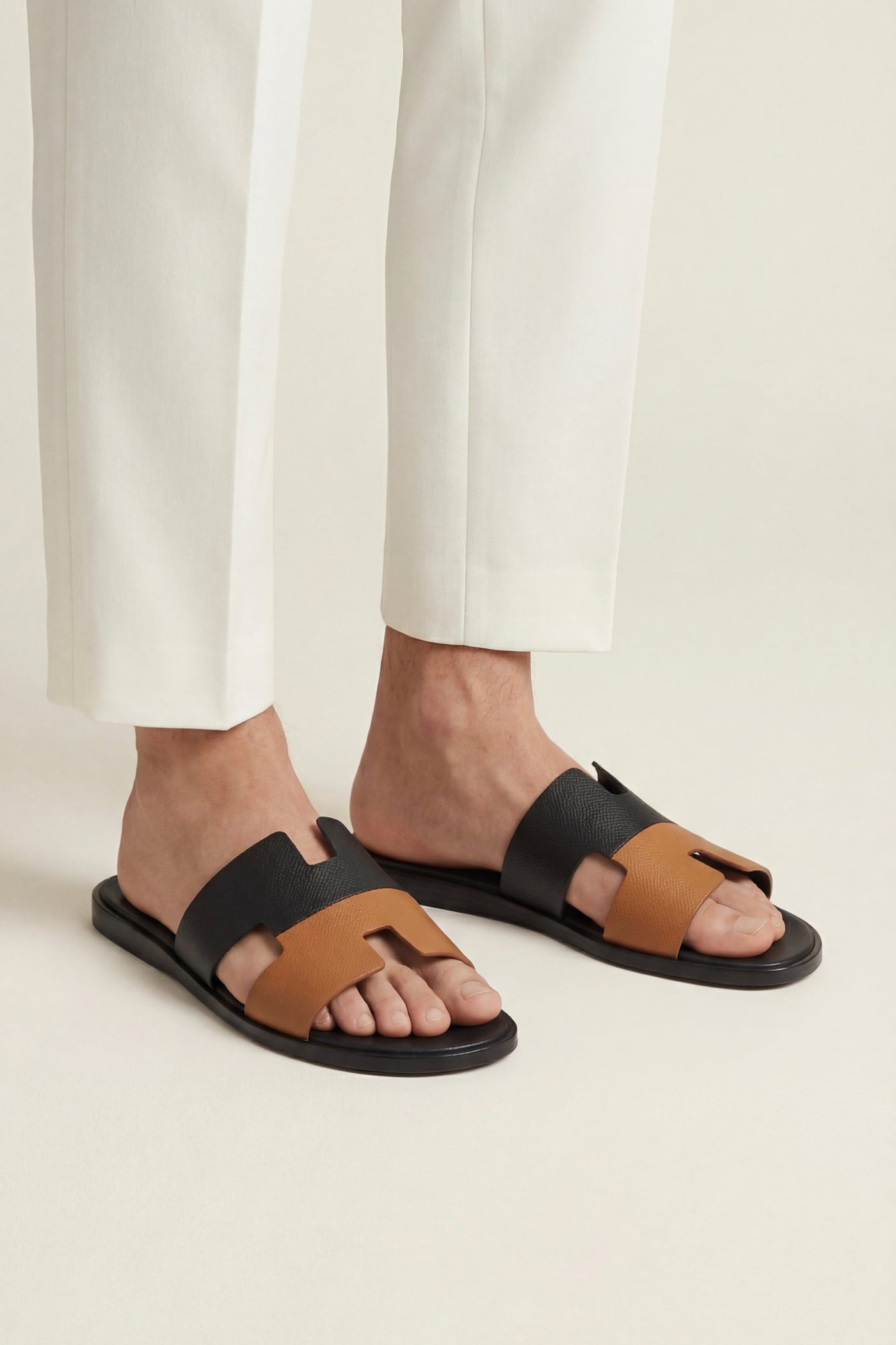 The Kaprije Set — Arezzo Leather Sandal Black & Tan