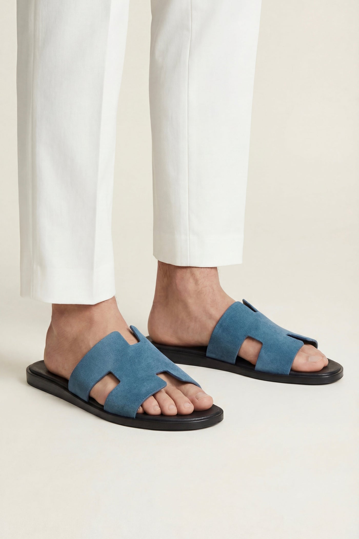The Budva Set — Matera Suede Sandal Blue