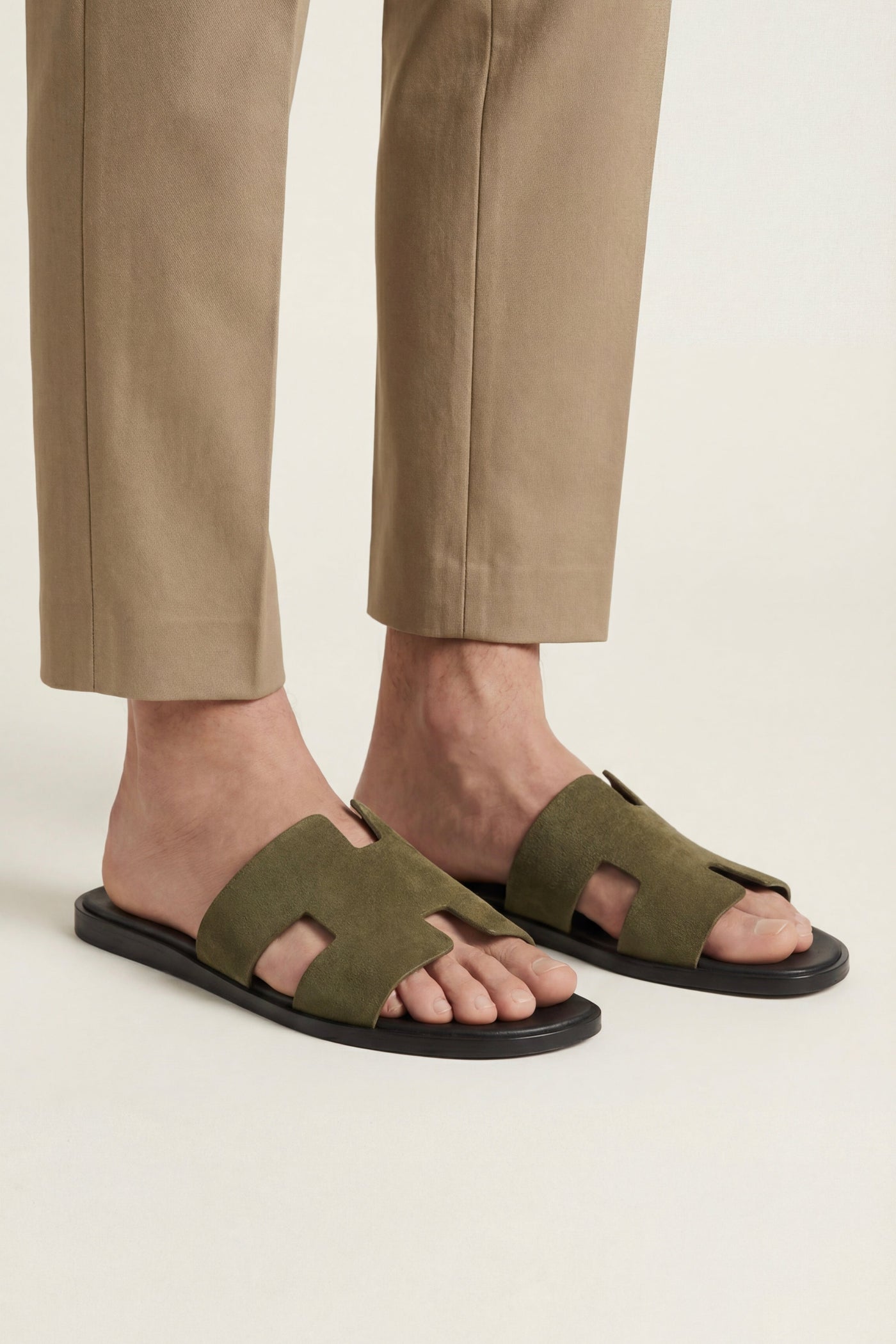 The Olhao Set — Matera Suede Sandal Olive