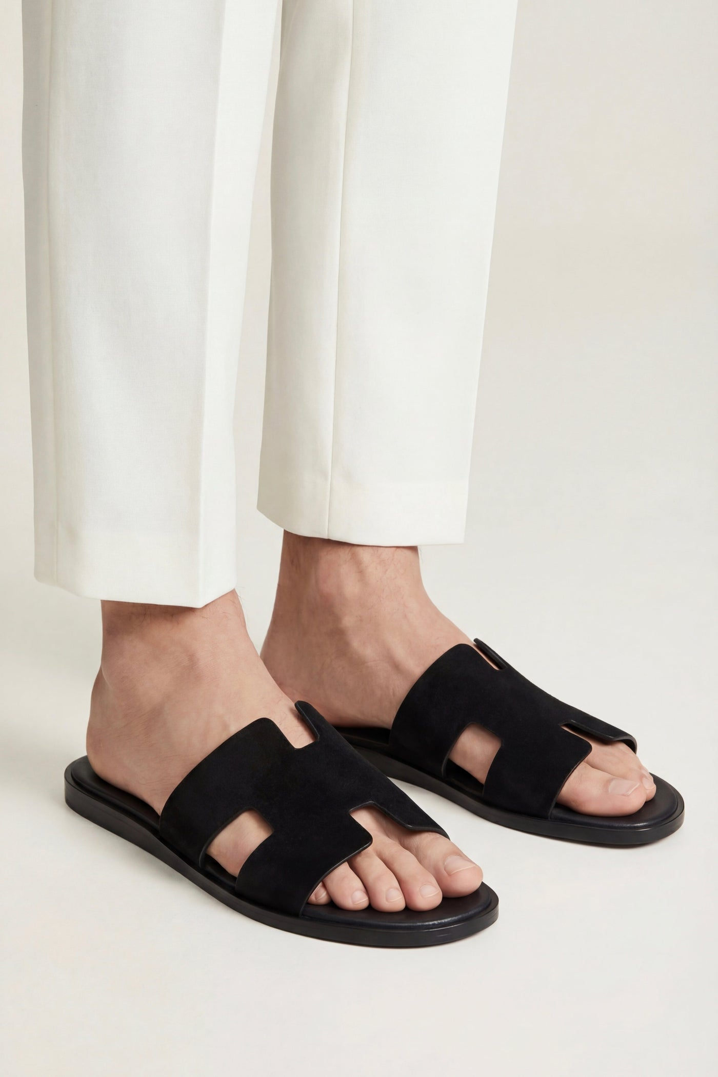 The Troia Set — Matera Suede Sandal Black