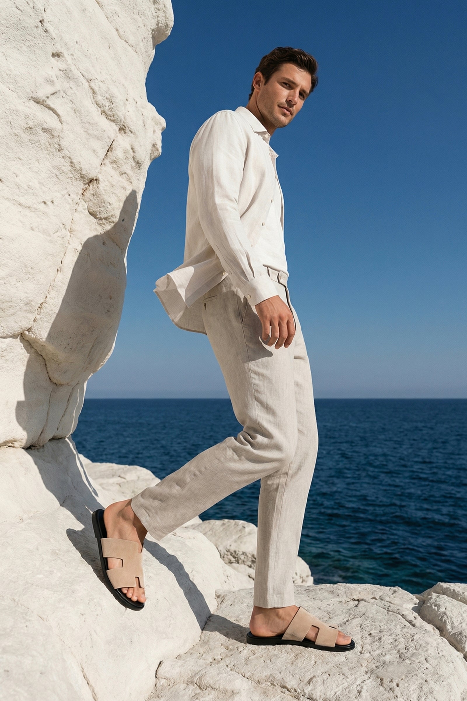 Matera Suede Sandal Beige