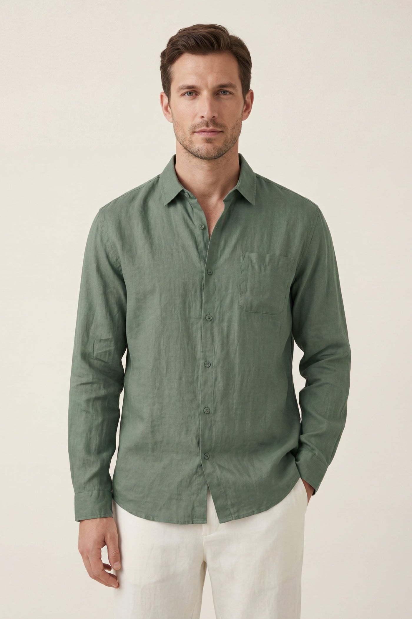 The Palmi Set — Torino Linen Shirt Green