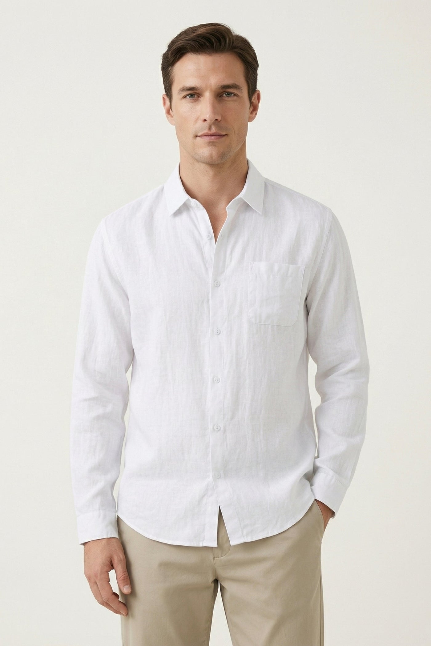The Stilo Set — Torino Linen Shirt White