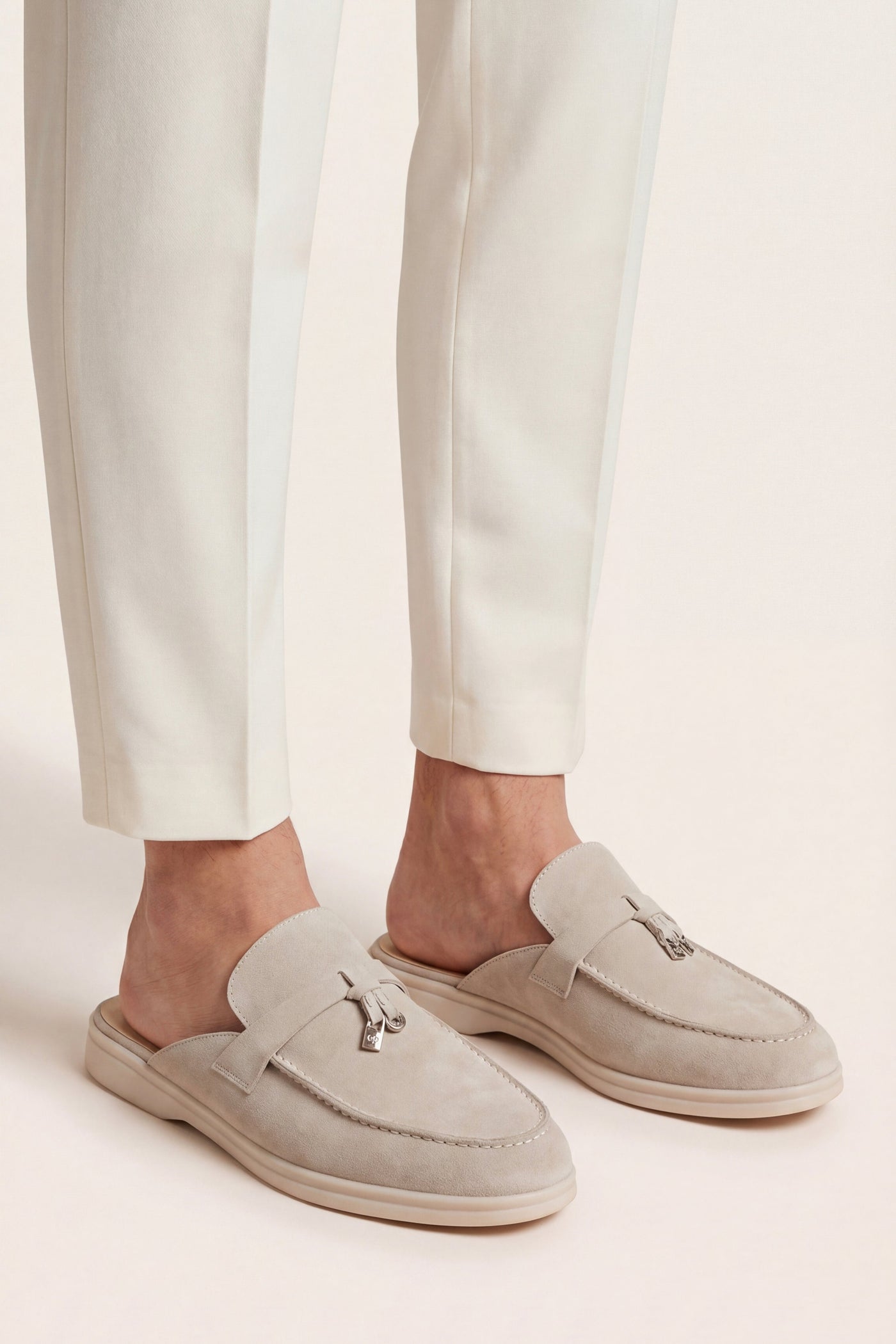 The Cefalonia Set — Maretti Buckle Mule Light Beige