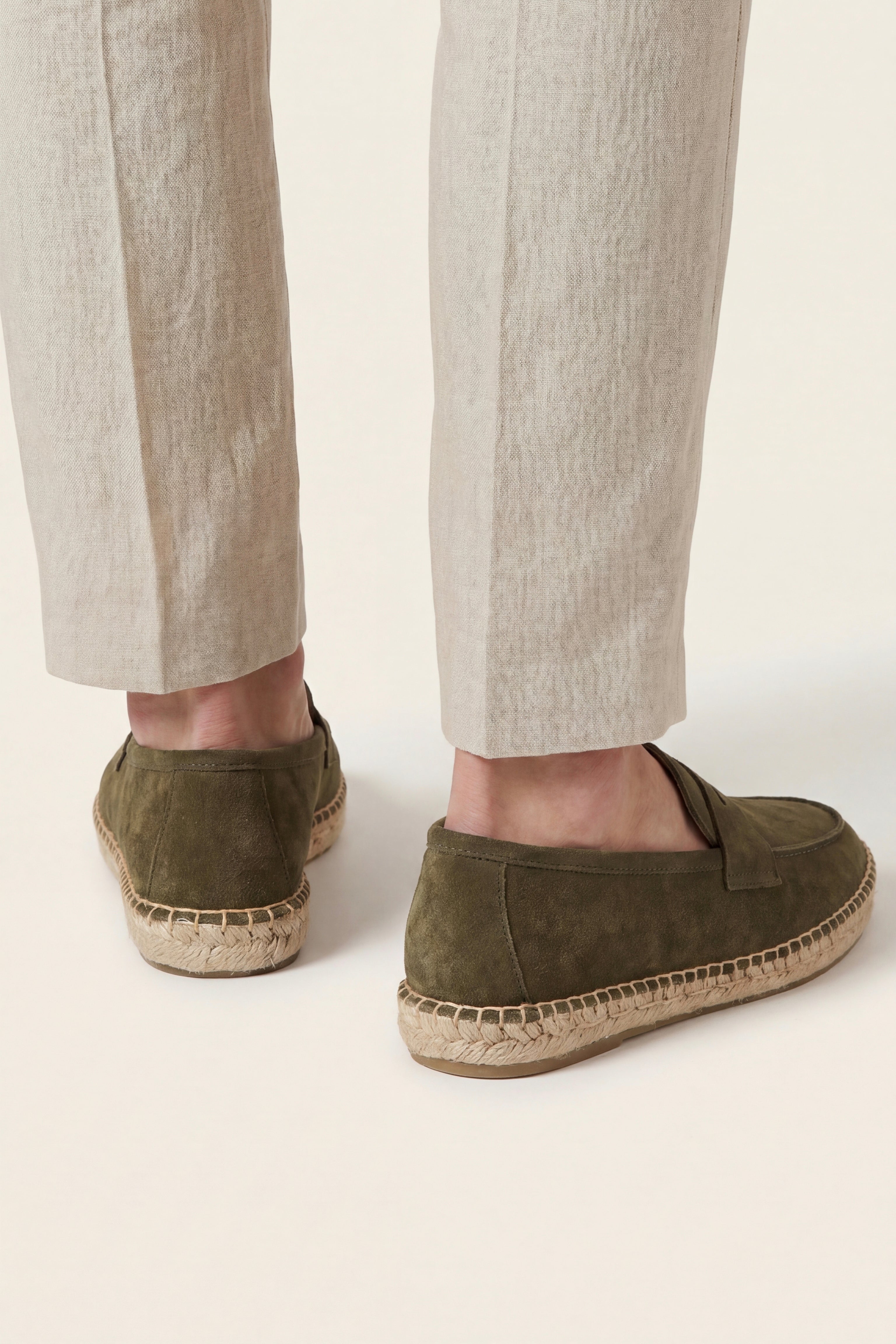Palermo Suede Espadrille Loafer Olive Green