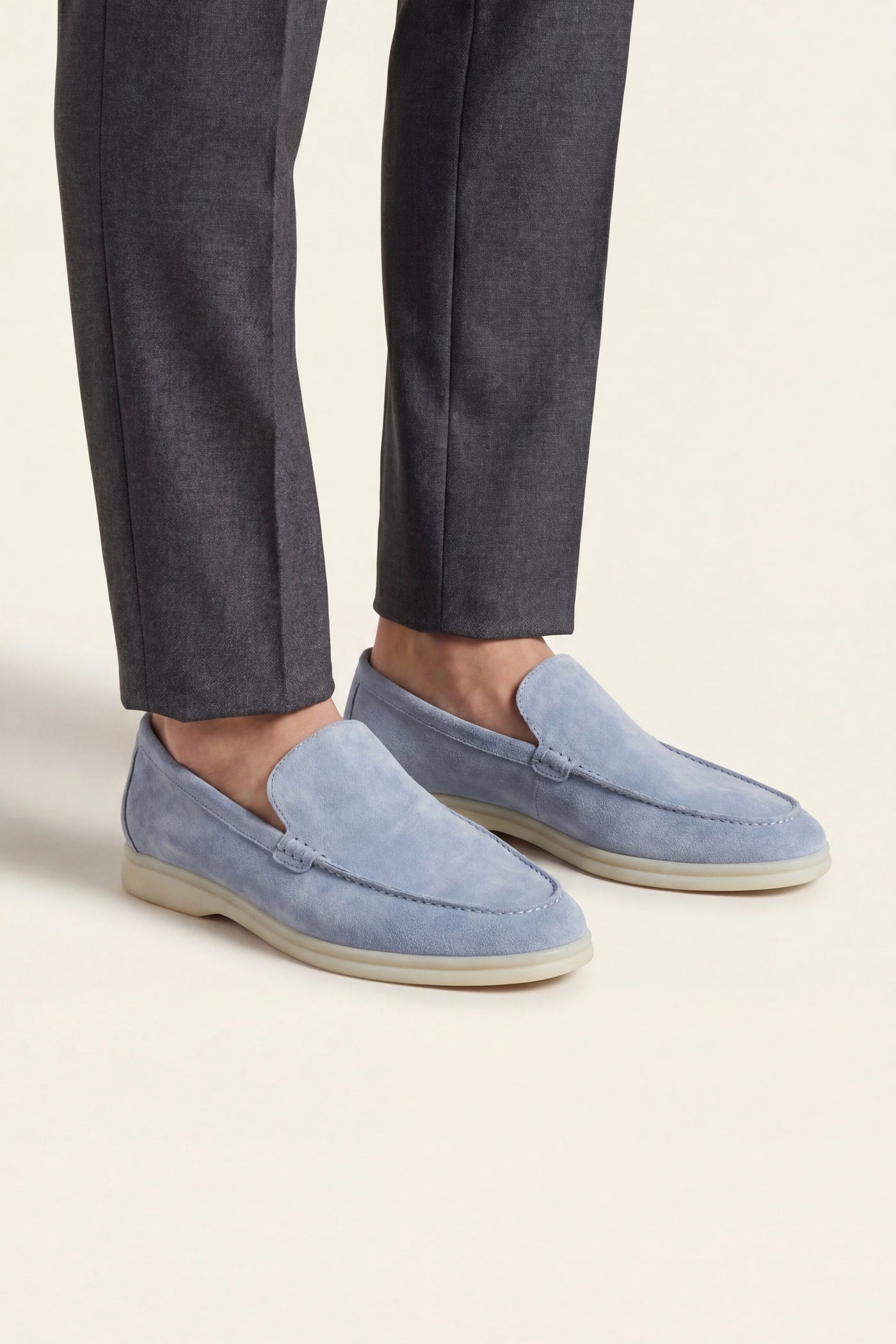 Ennio Suede Loafers Light Blue