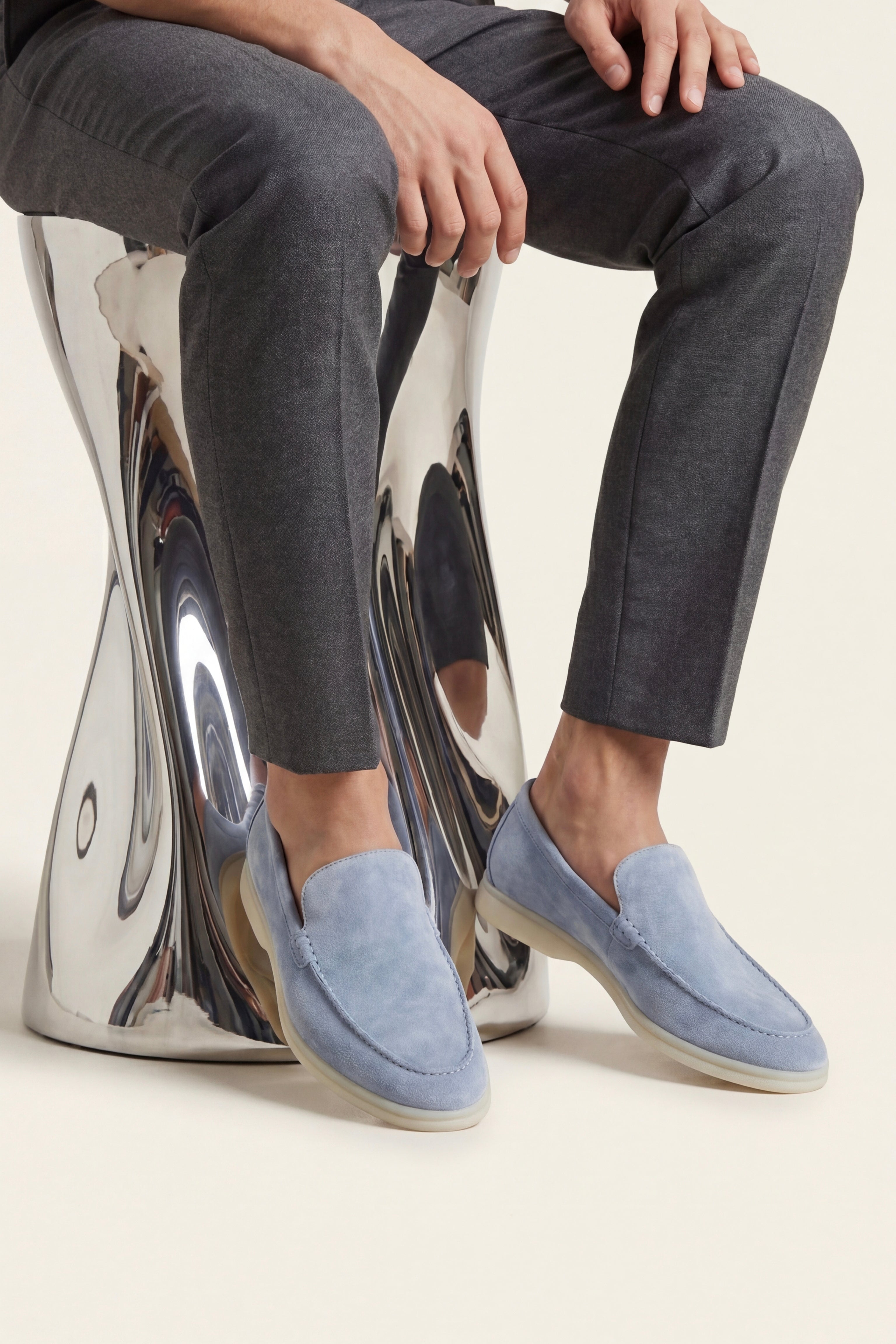 Leonis Suede Loafers Light Blue