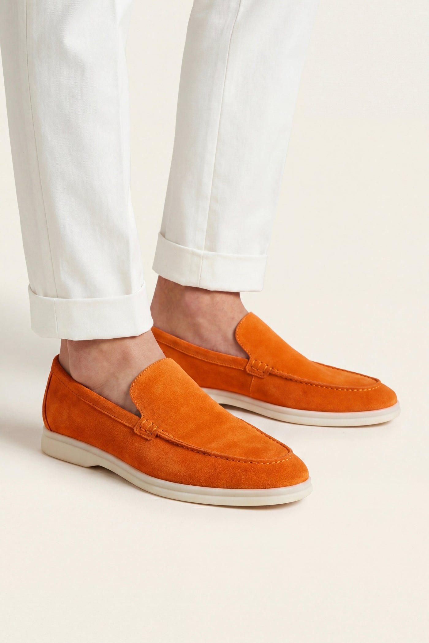 Ennio Suede Loafers Orange