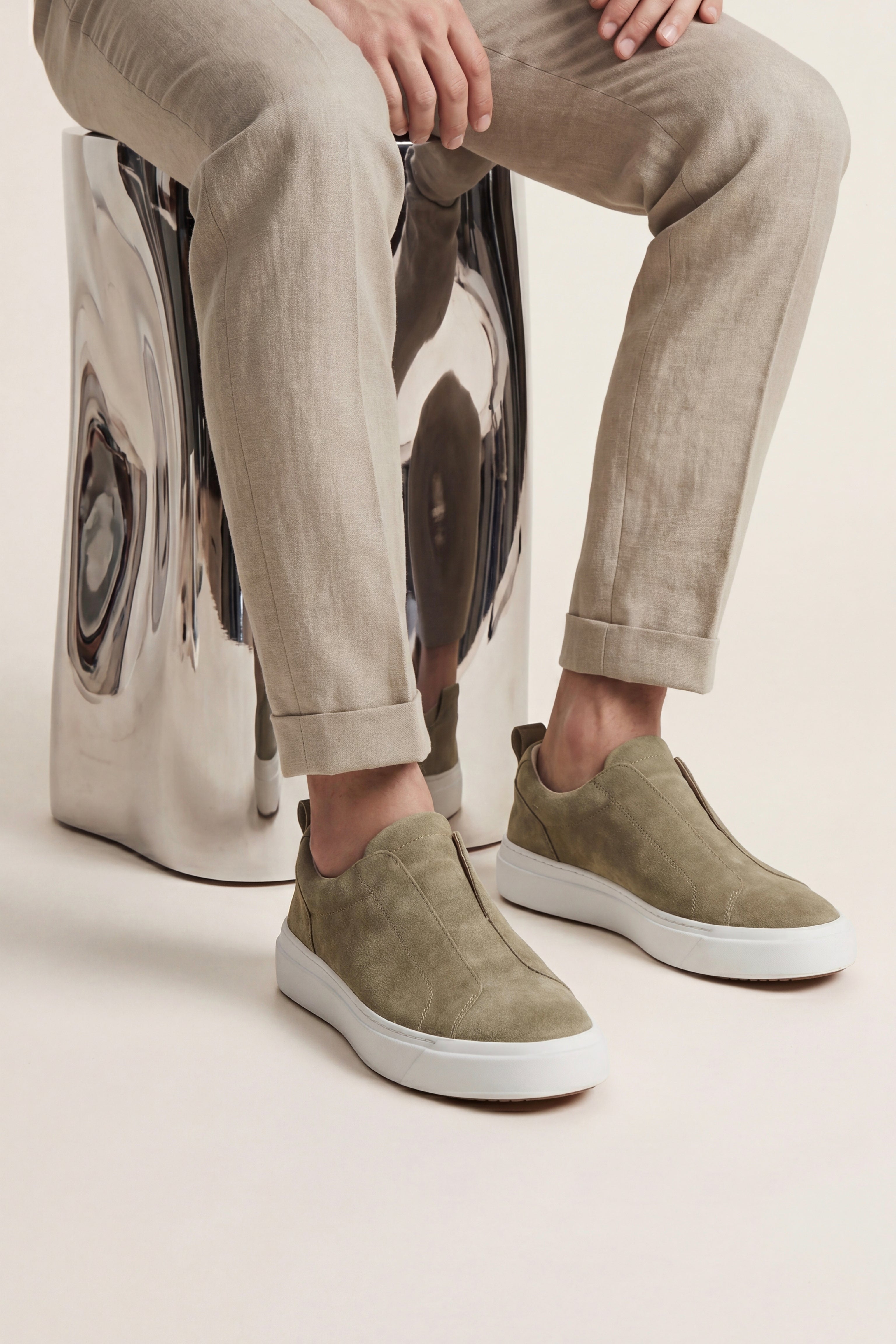 LeoMar V1 Suede Slip-On Khaki