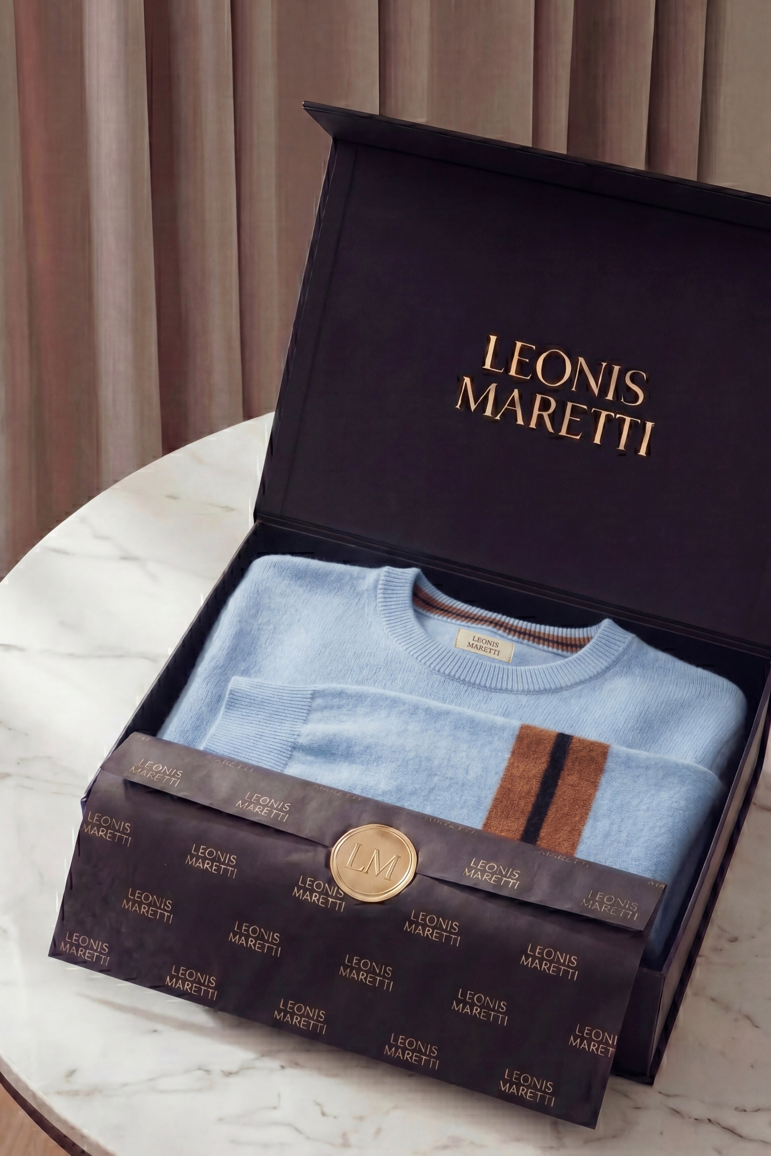 Valeno Cashmere Crewneck Sweater Sky Blue