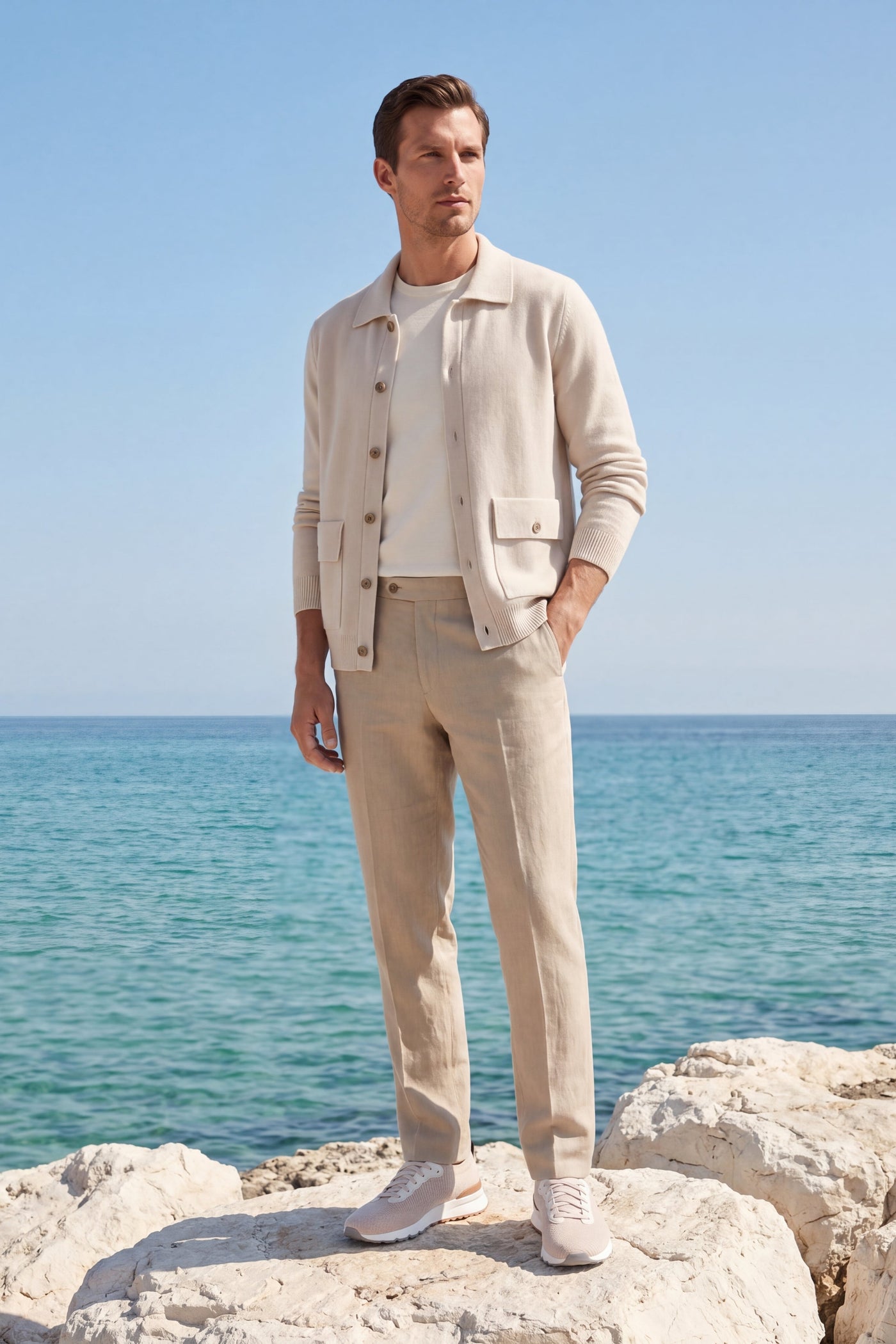 Lorenzo Cashmere Cardigan Ivory