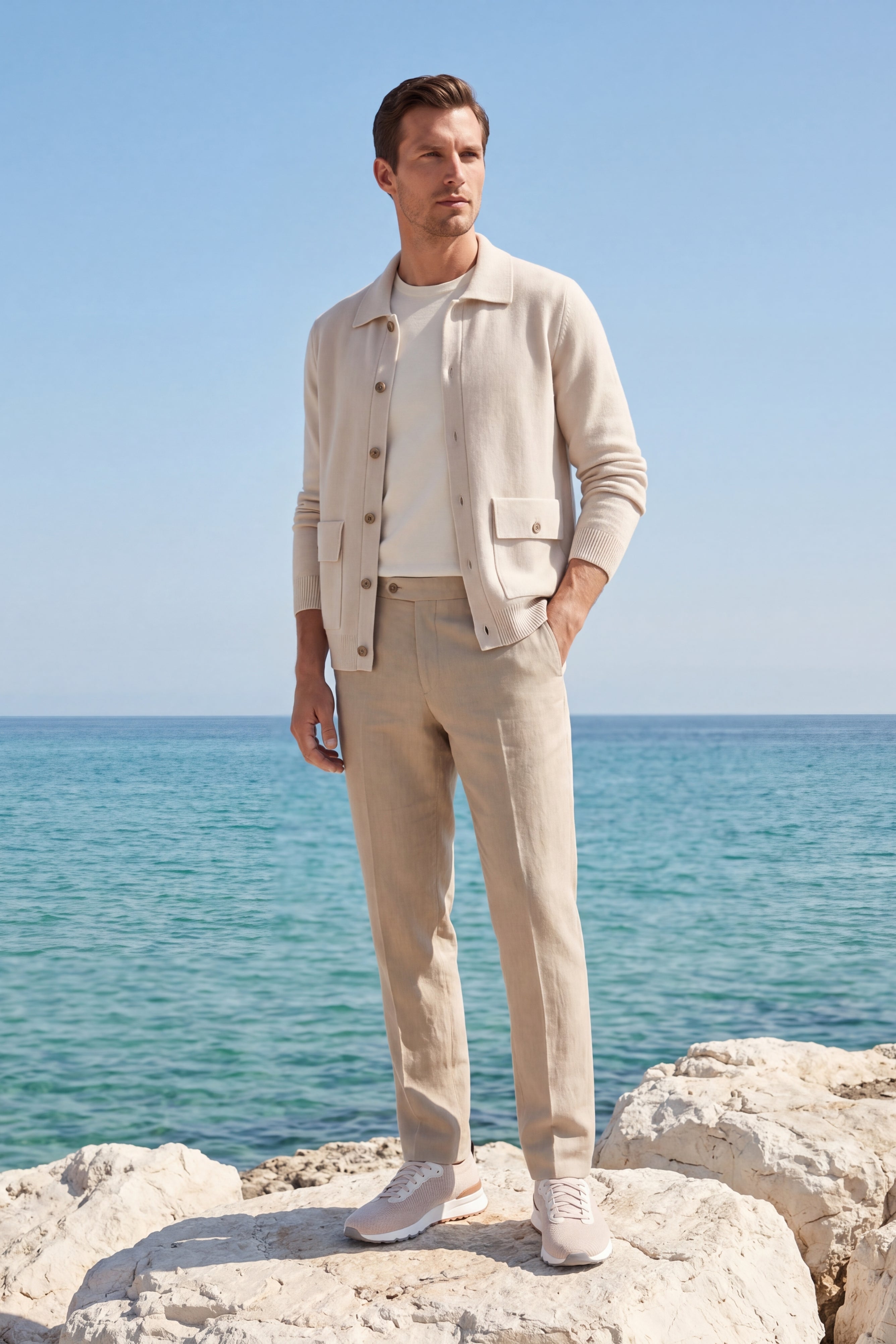 Lorenzo Cashmere Cardigan Ivory