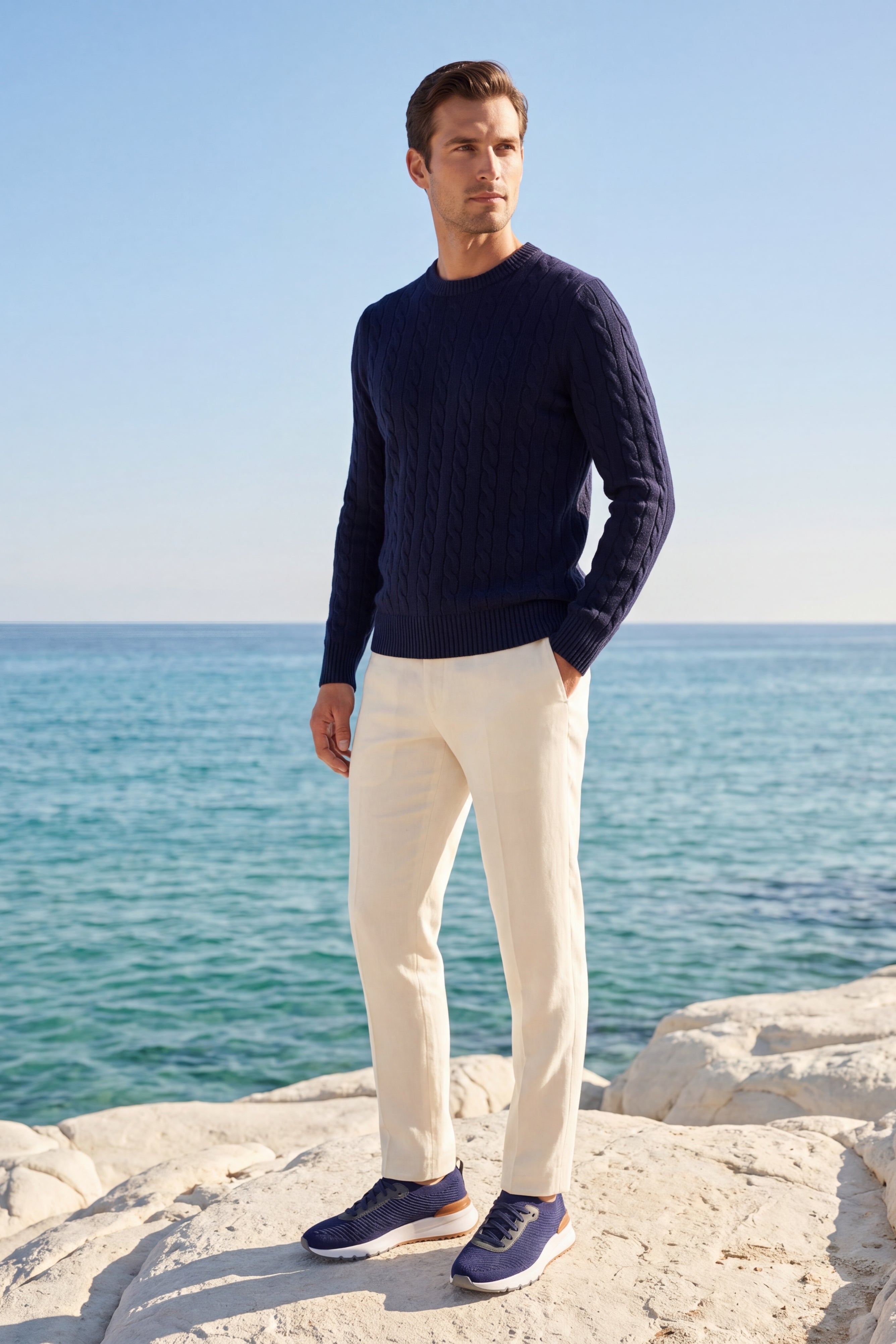 Soreno Cashmere Knit Navy