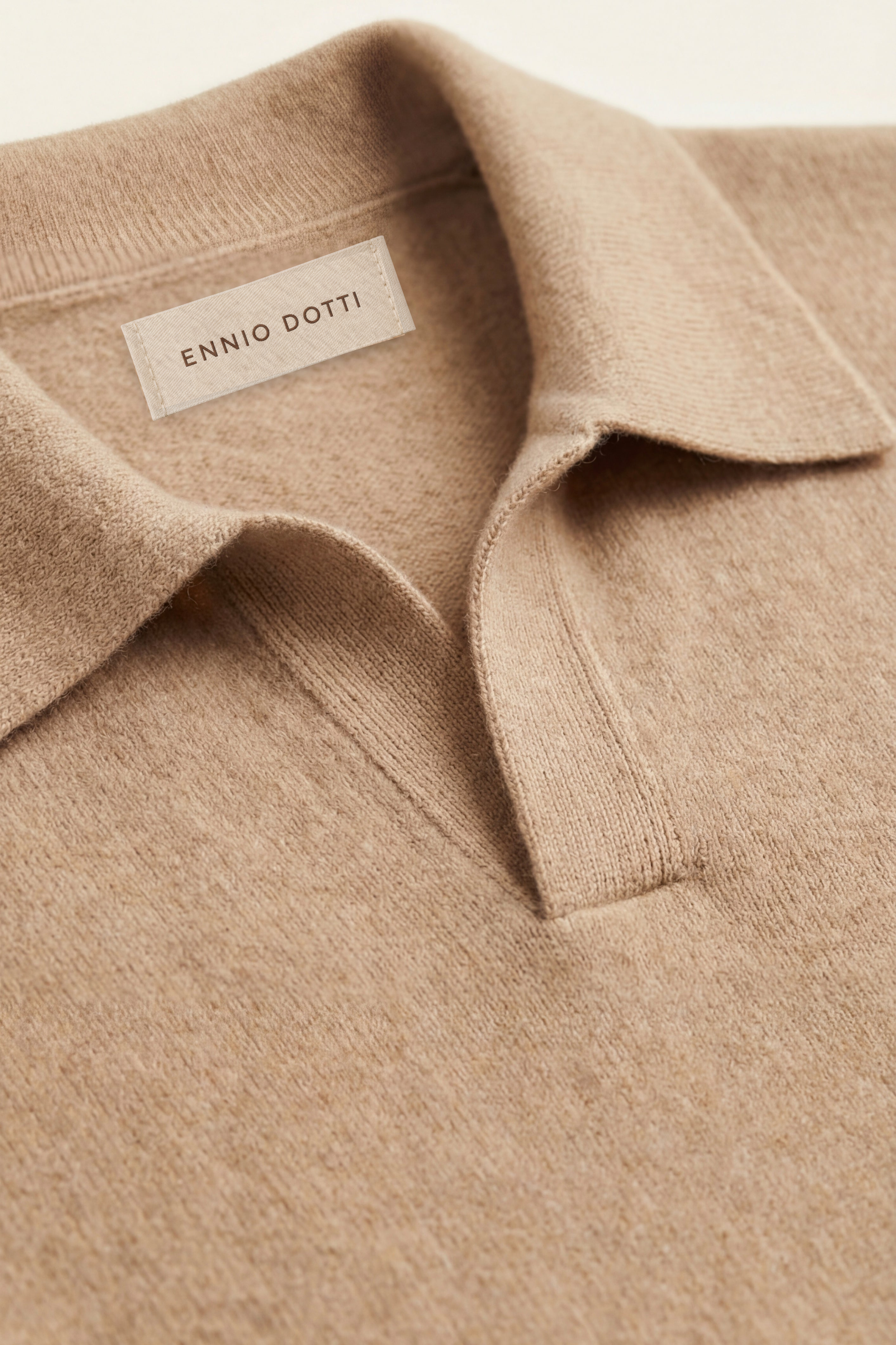 Marencio Cashmere Polo Knit Light Brown