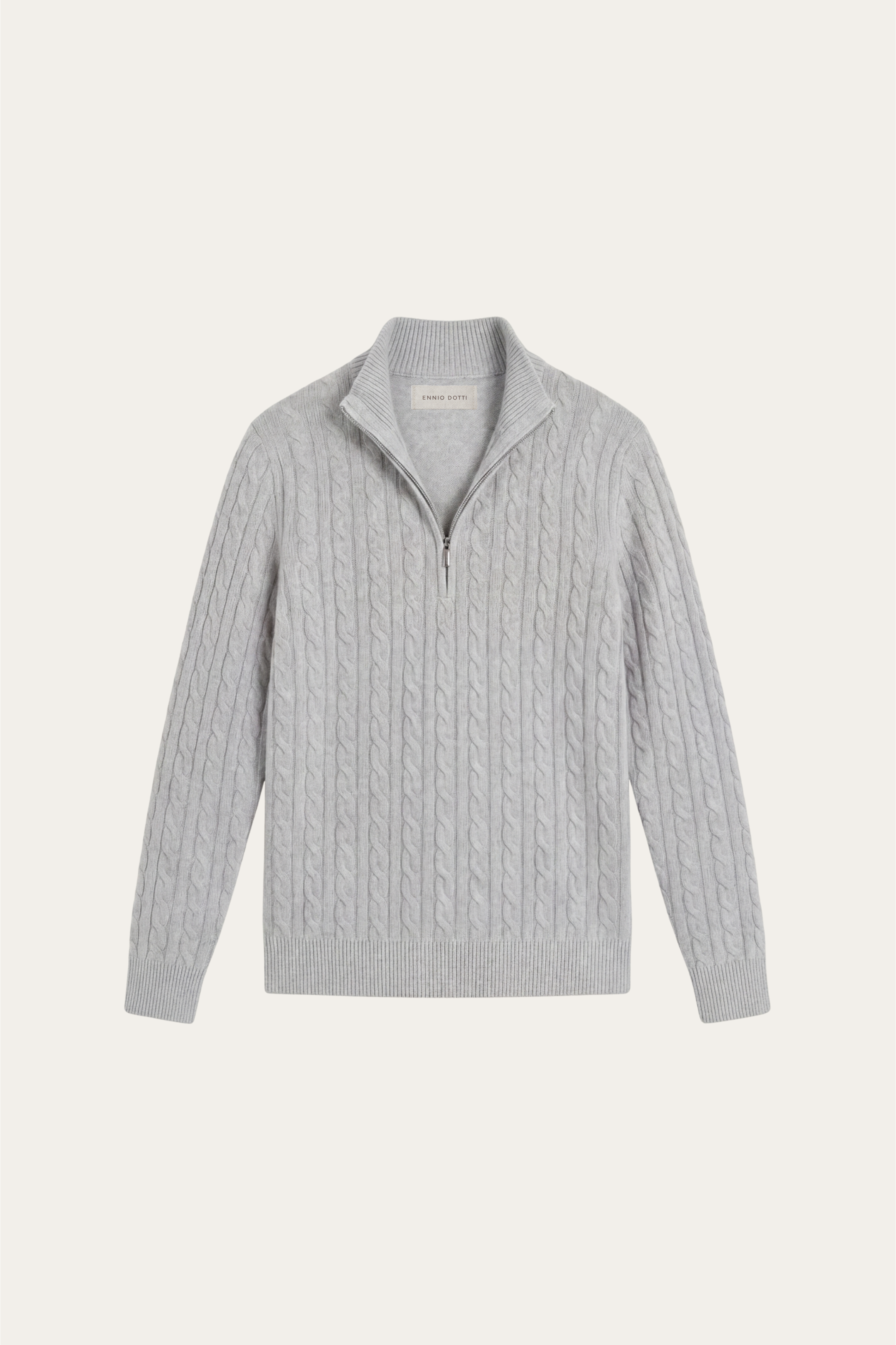 Lerano Cashmere Half-Zip Knit Grey