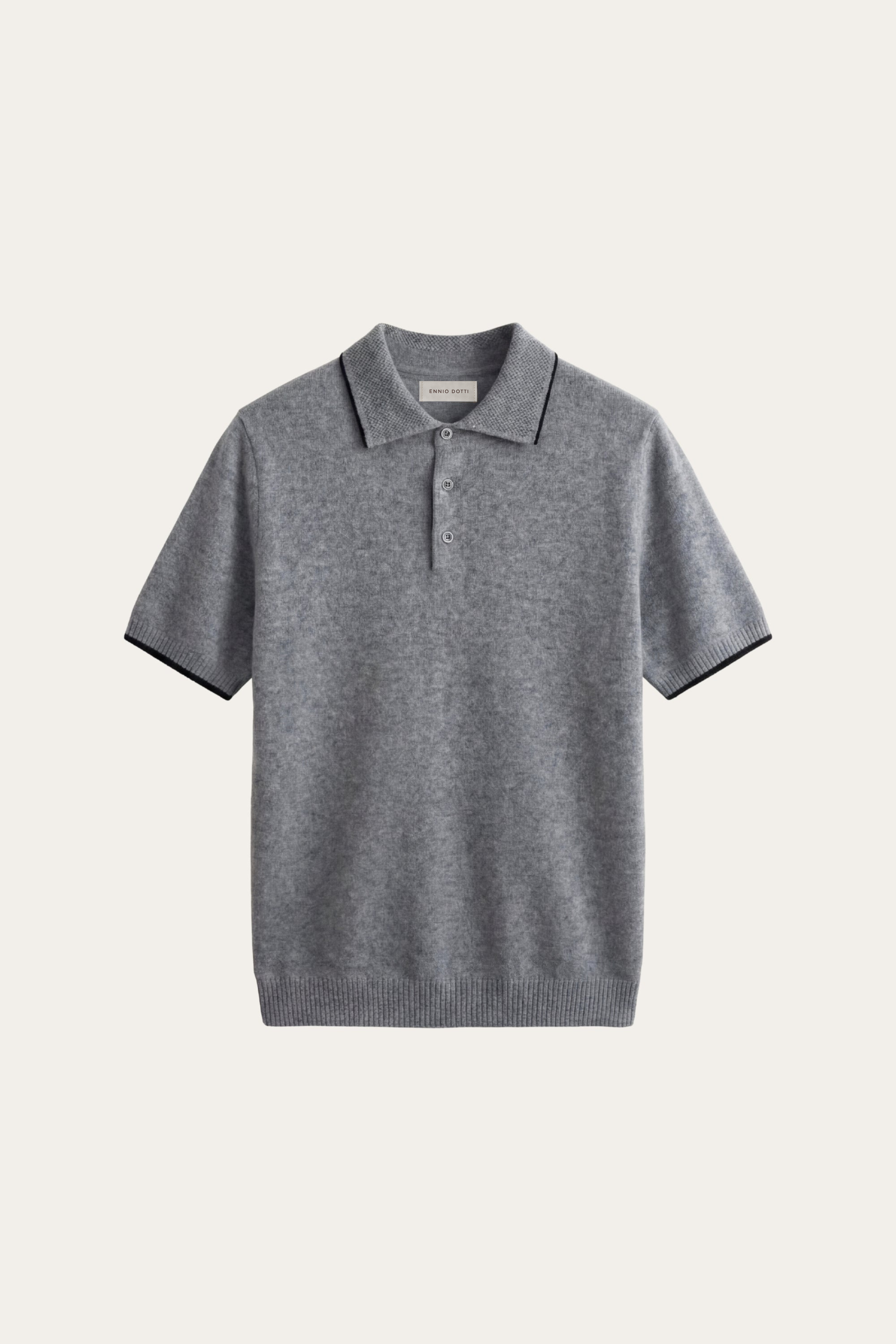 The Bajardo Set — Morino Merino Knit Polo Grey (flat)