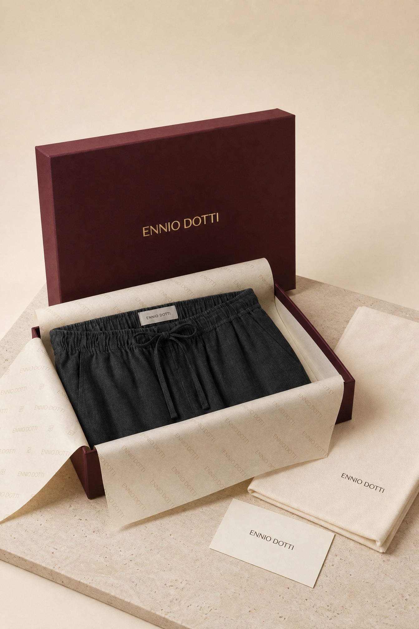 Catania Linen Pantalon Black