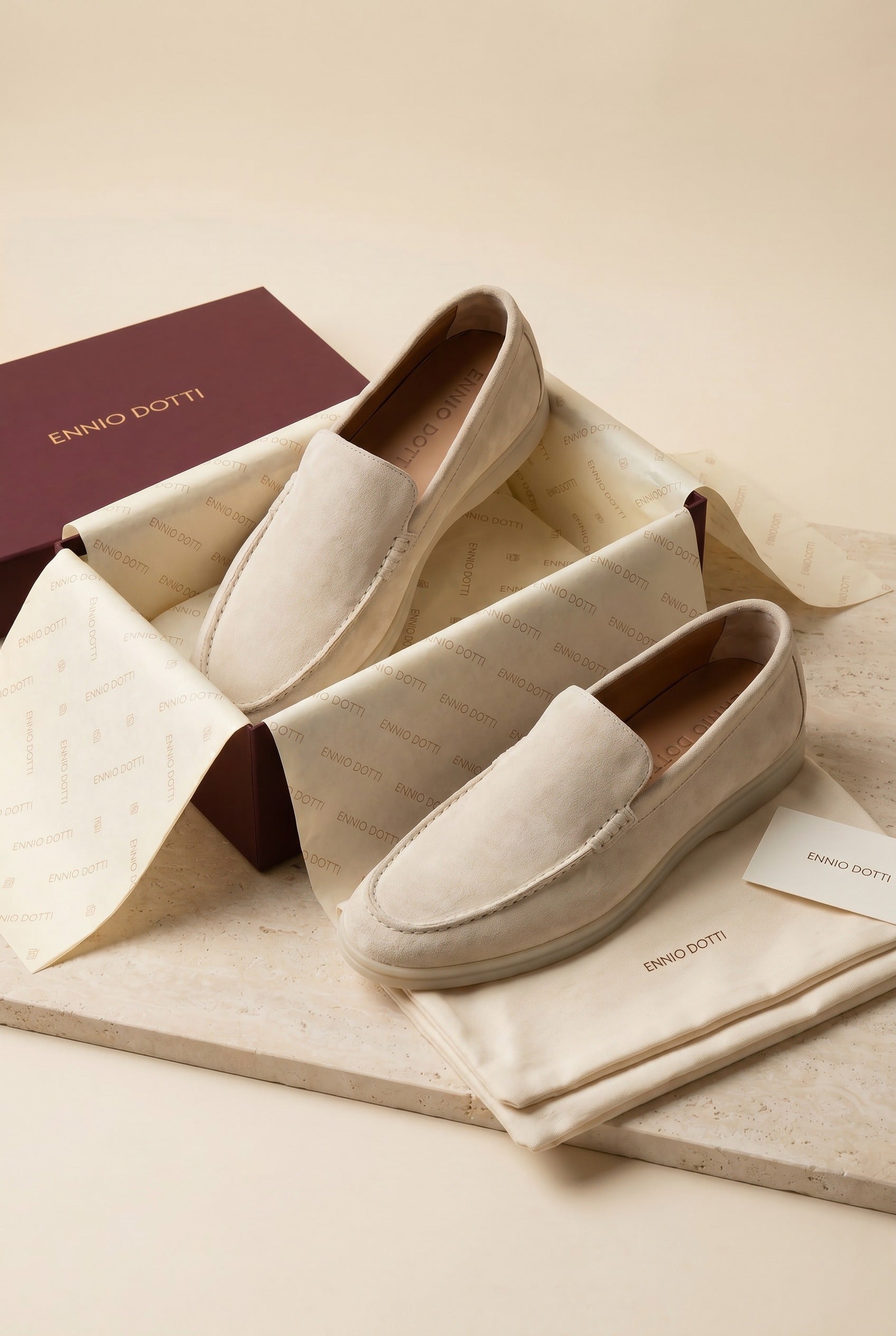 Leonis Suede Loafers Cream