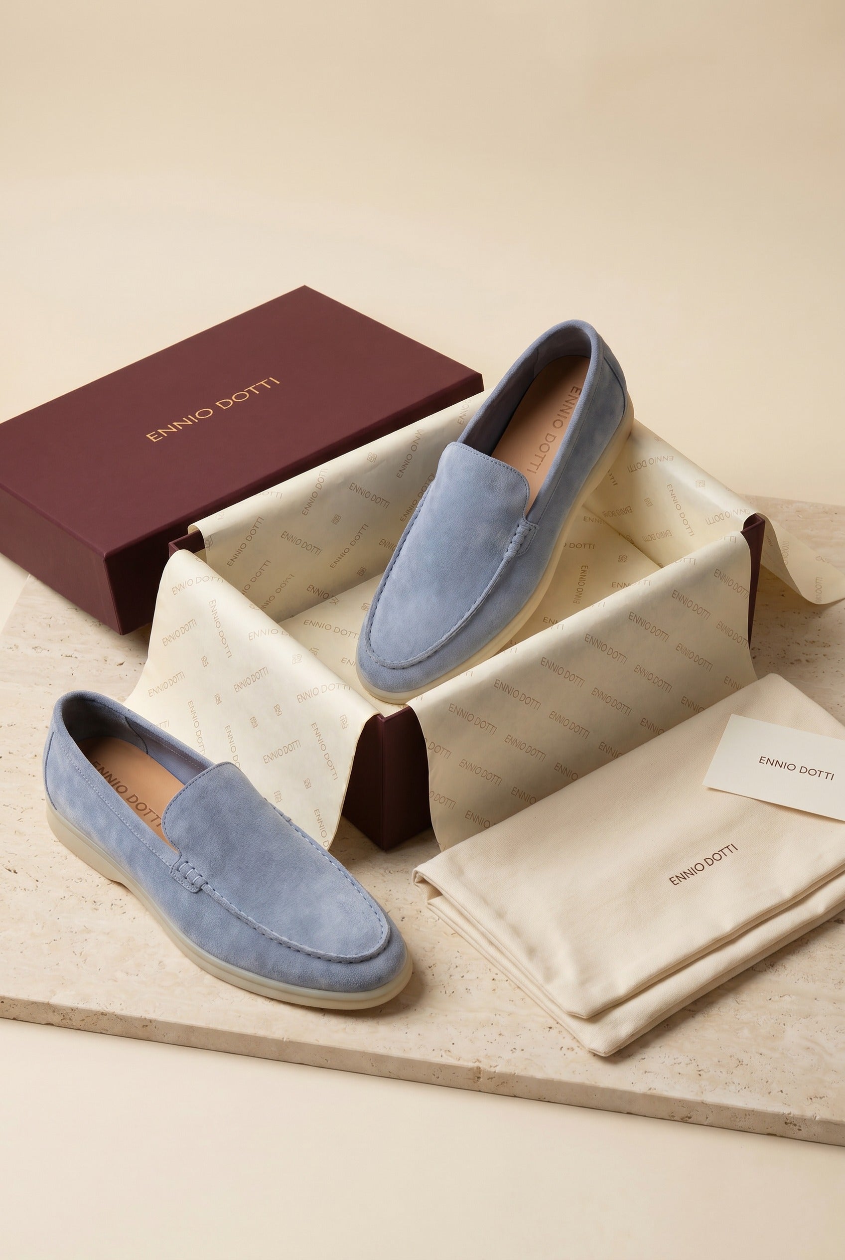 Leonis Suede Loafers Light Blue