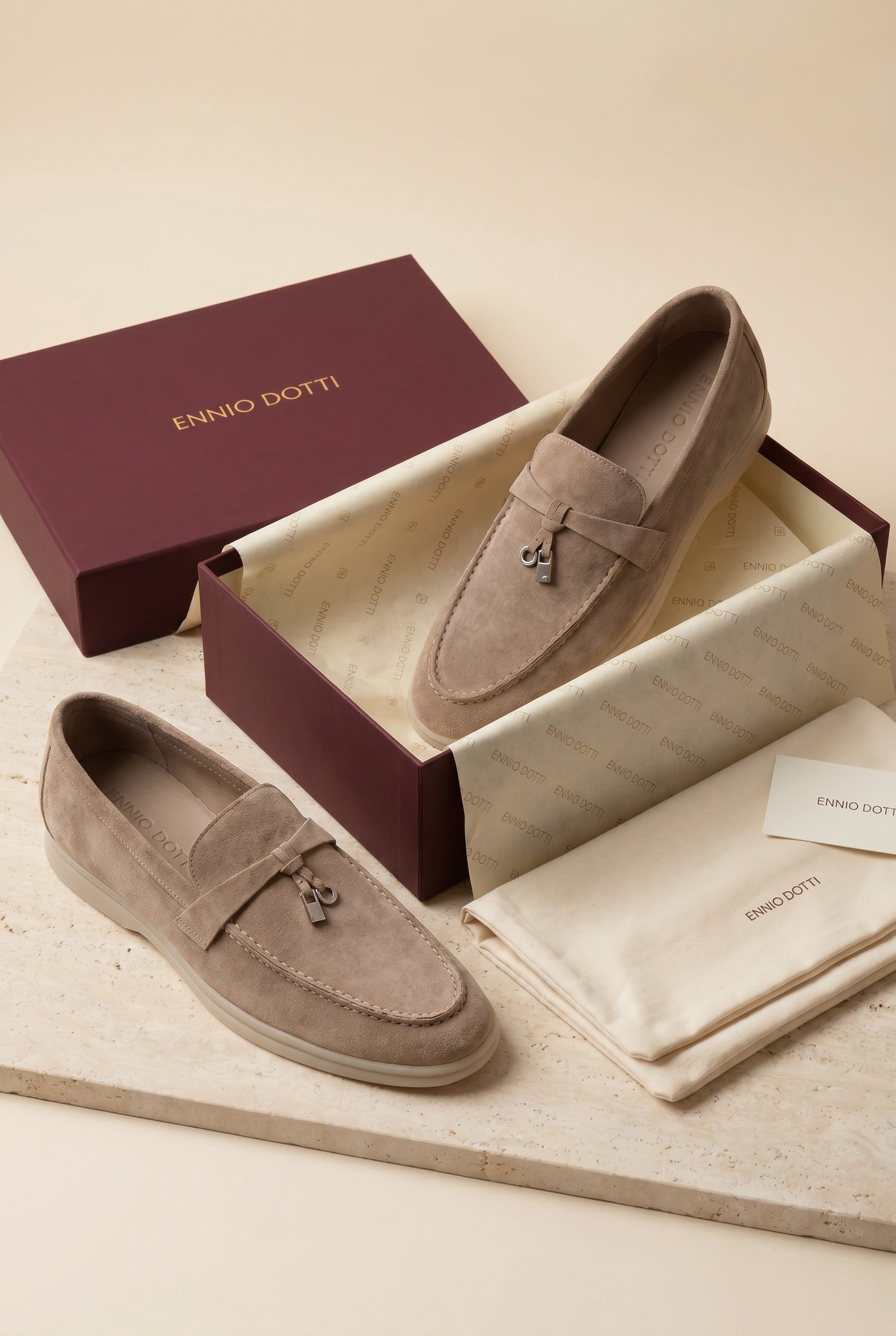 Leonis Buckle Loafer Taupe Brown