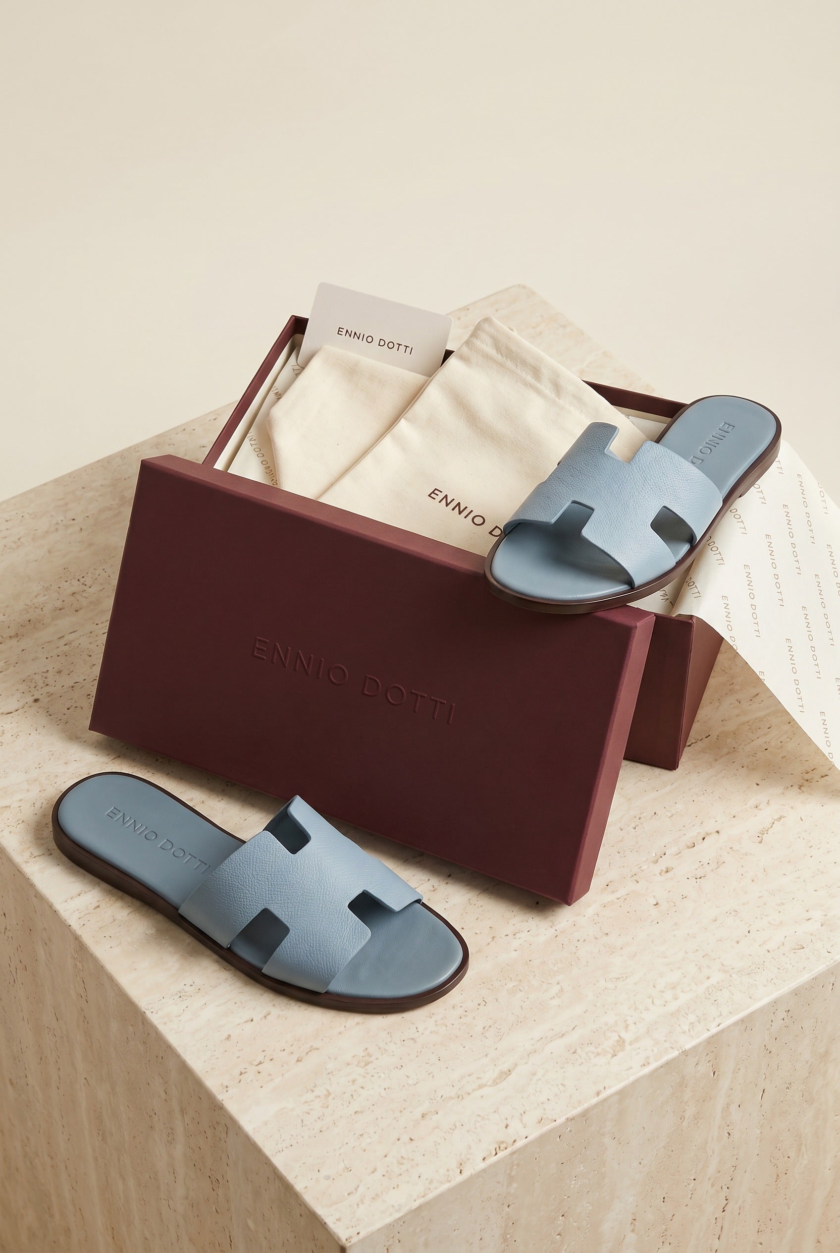 Arezzo Leather Sandal Light Blue