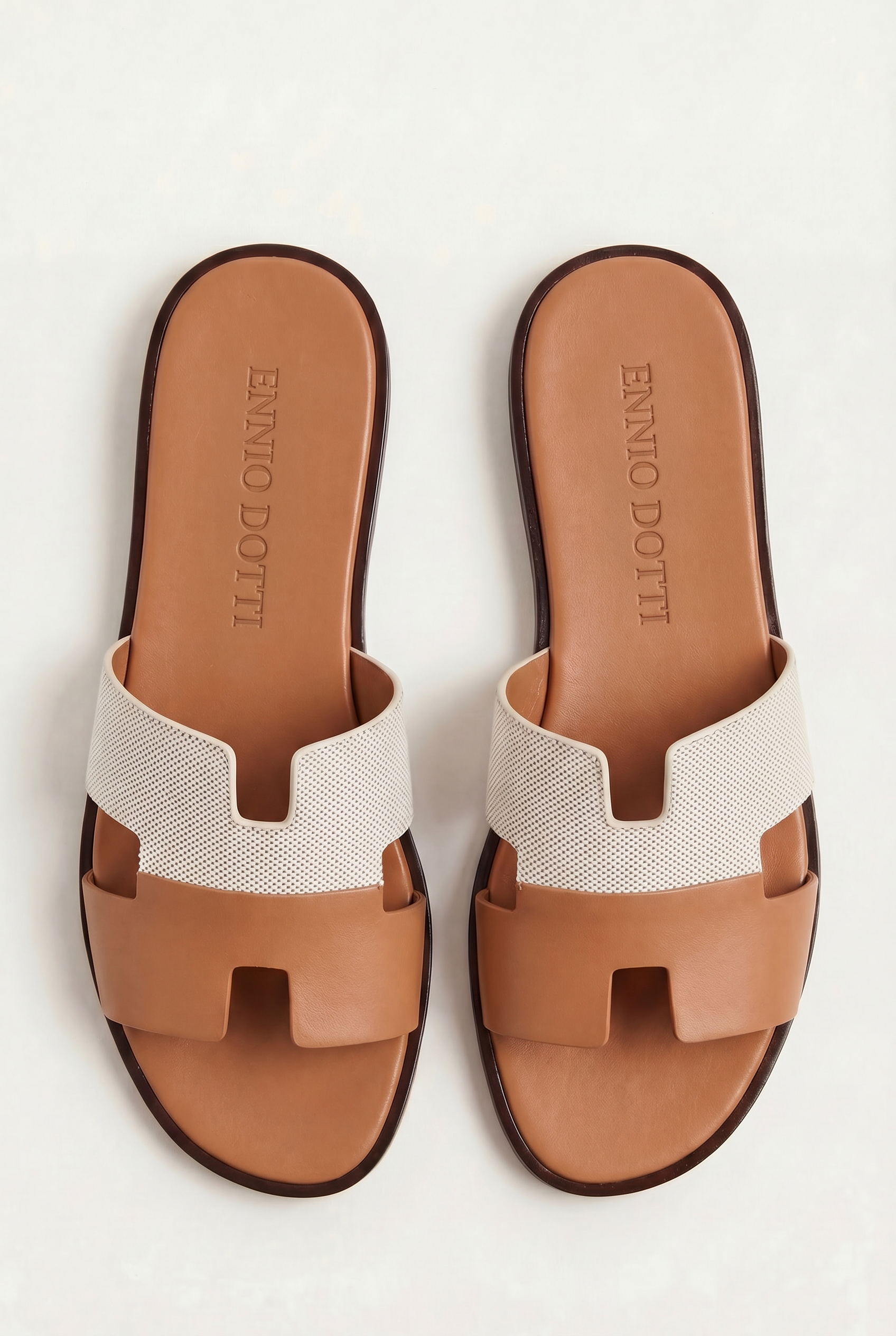 Arezzo Leather Sandal Beige & Tan