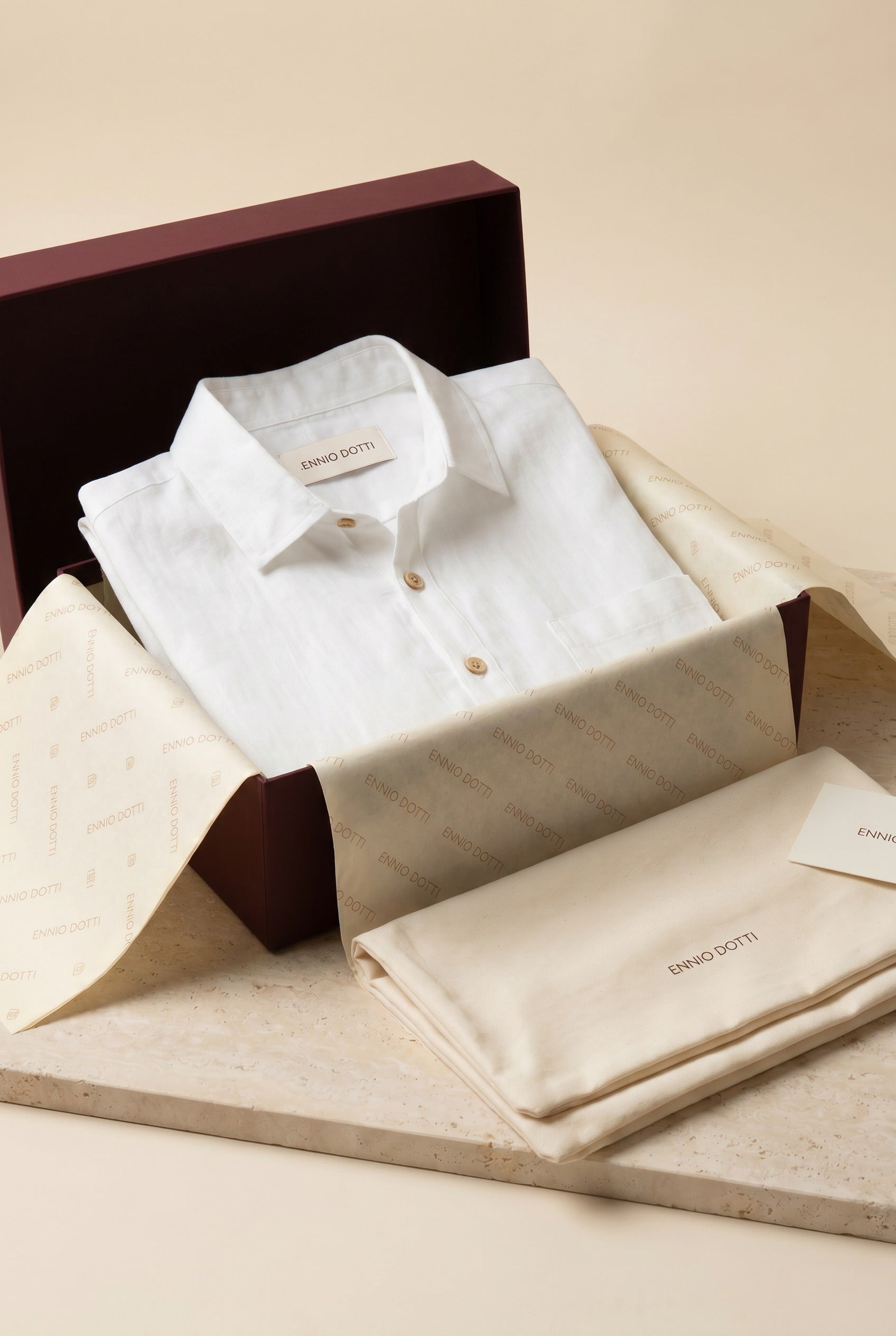 Monza Linen Polo Shirt White