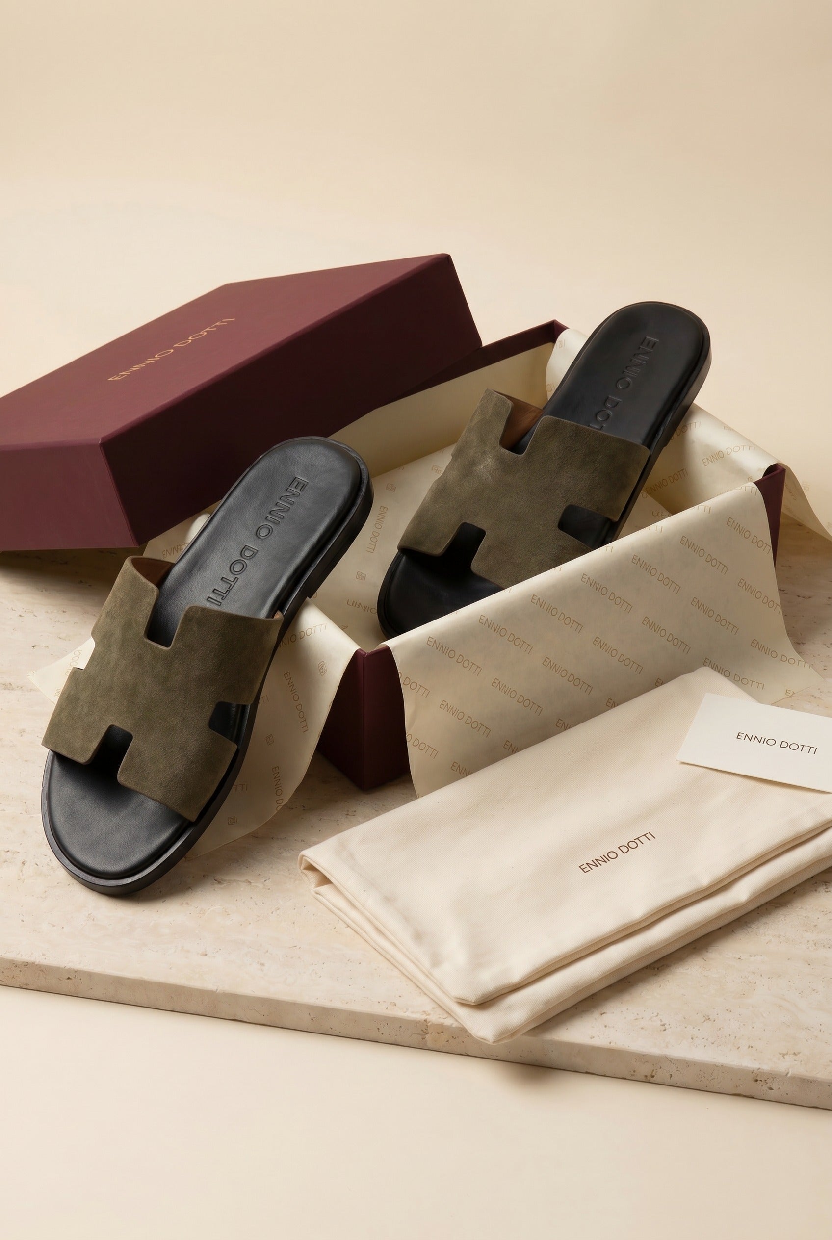 Matera Suede Sandal Olive