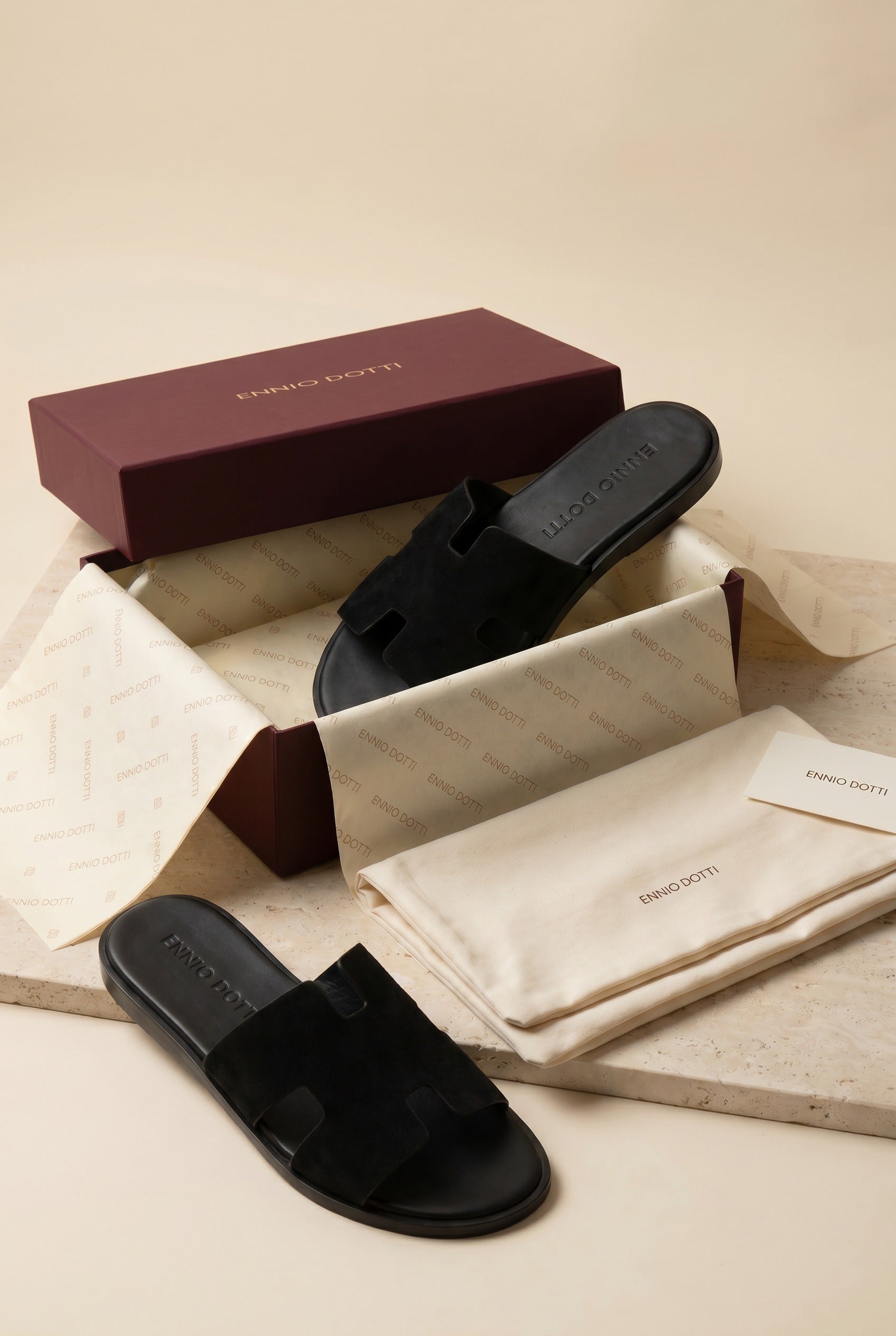 Matera Suede Sandal Black