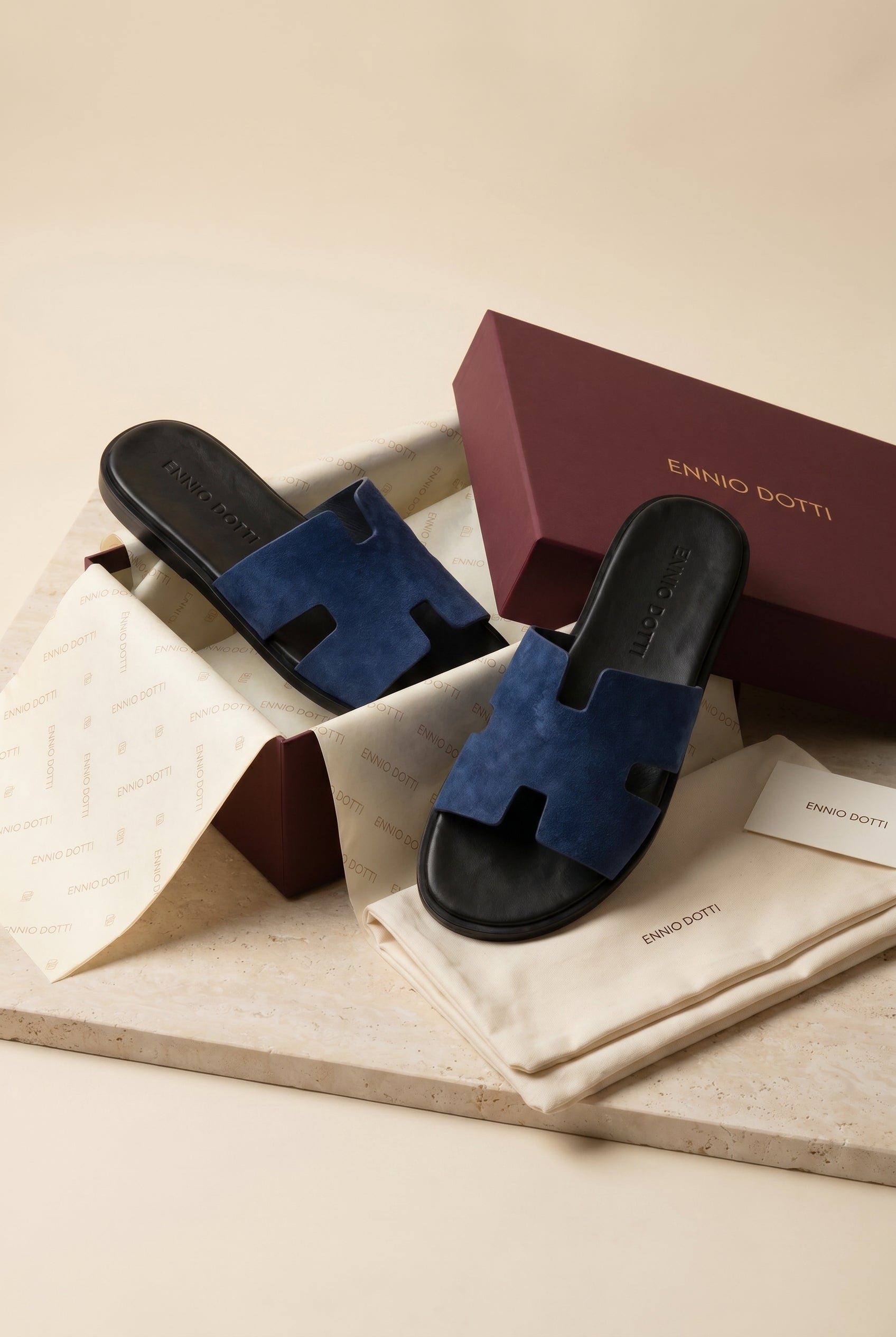 Matera Suede Sandal Navy