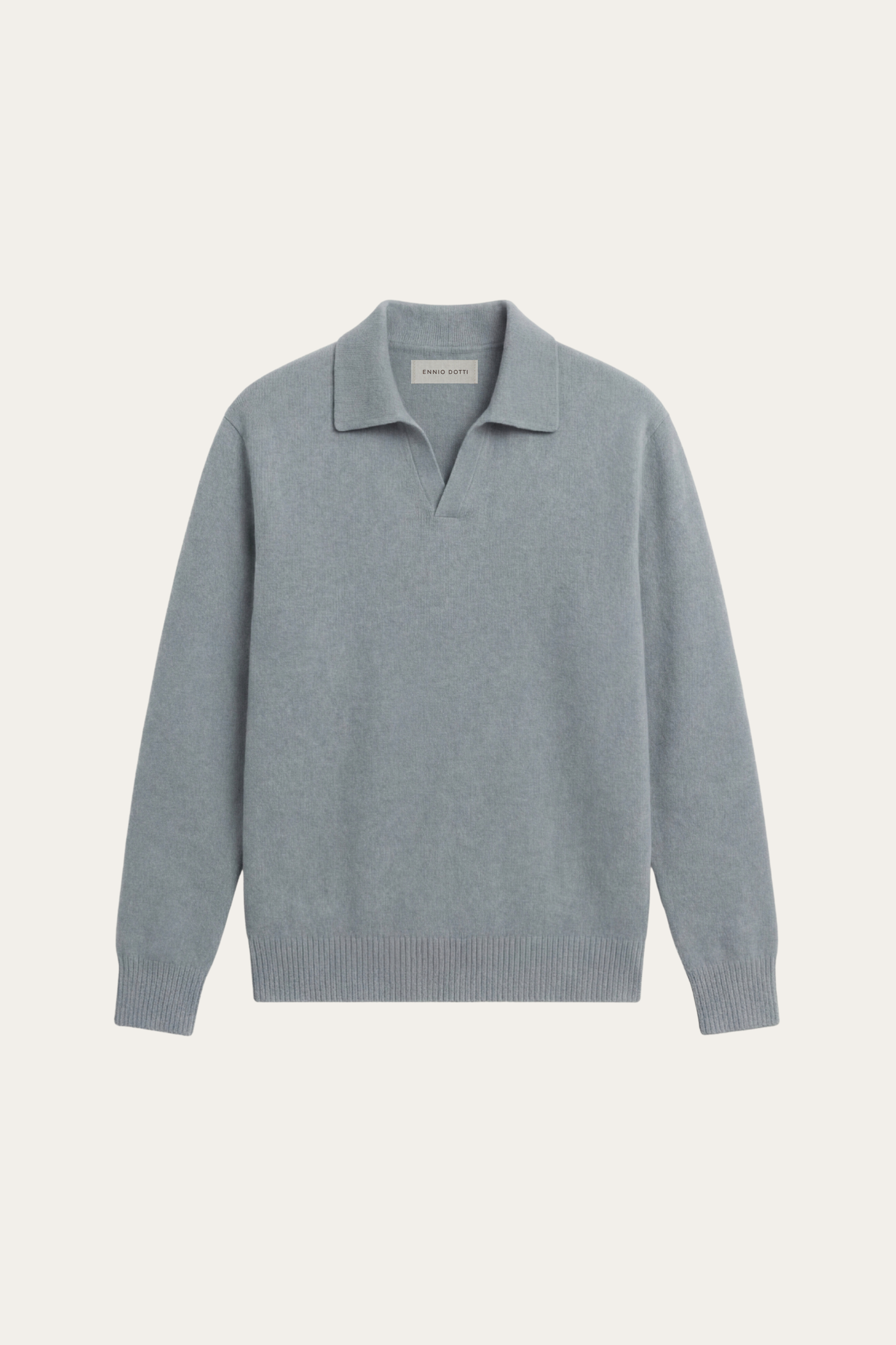 The Archanes Set — Marencio Cashmere Polo Knit Light Blue