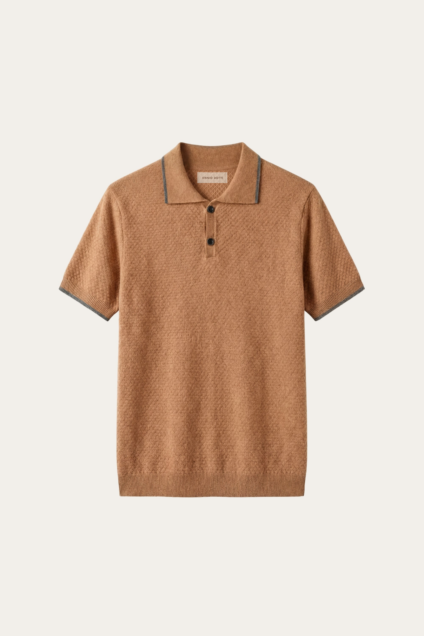 The Ascea Set — Prato Cashmere Knit Polo Khaki