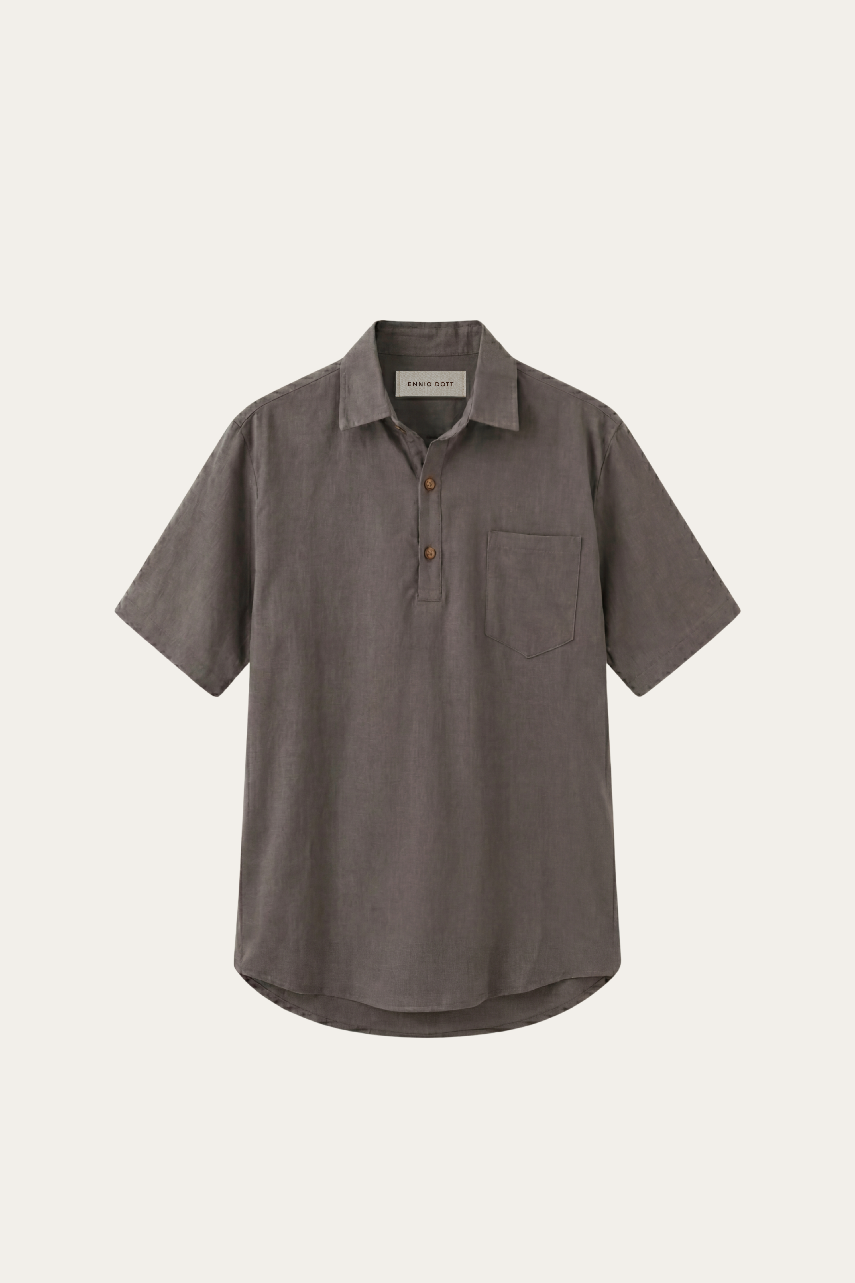 Monza Linen Polo Shirt Grey