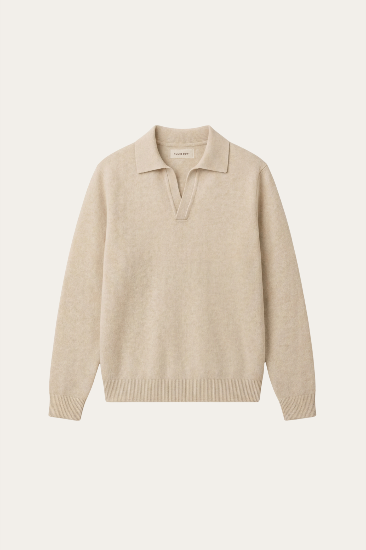 The Parga Set — Marencio Cashmere Polo Knit Oatmeal