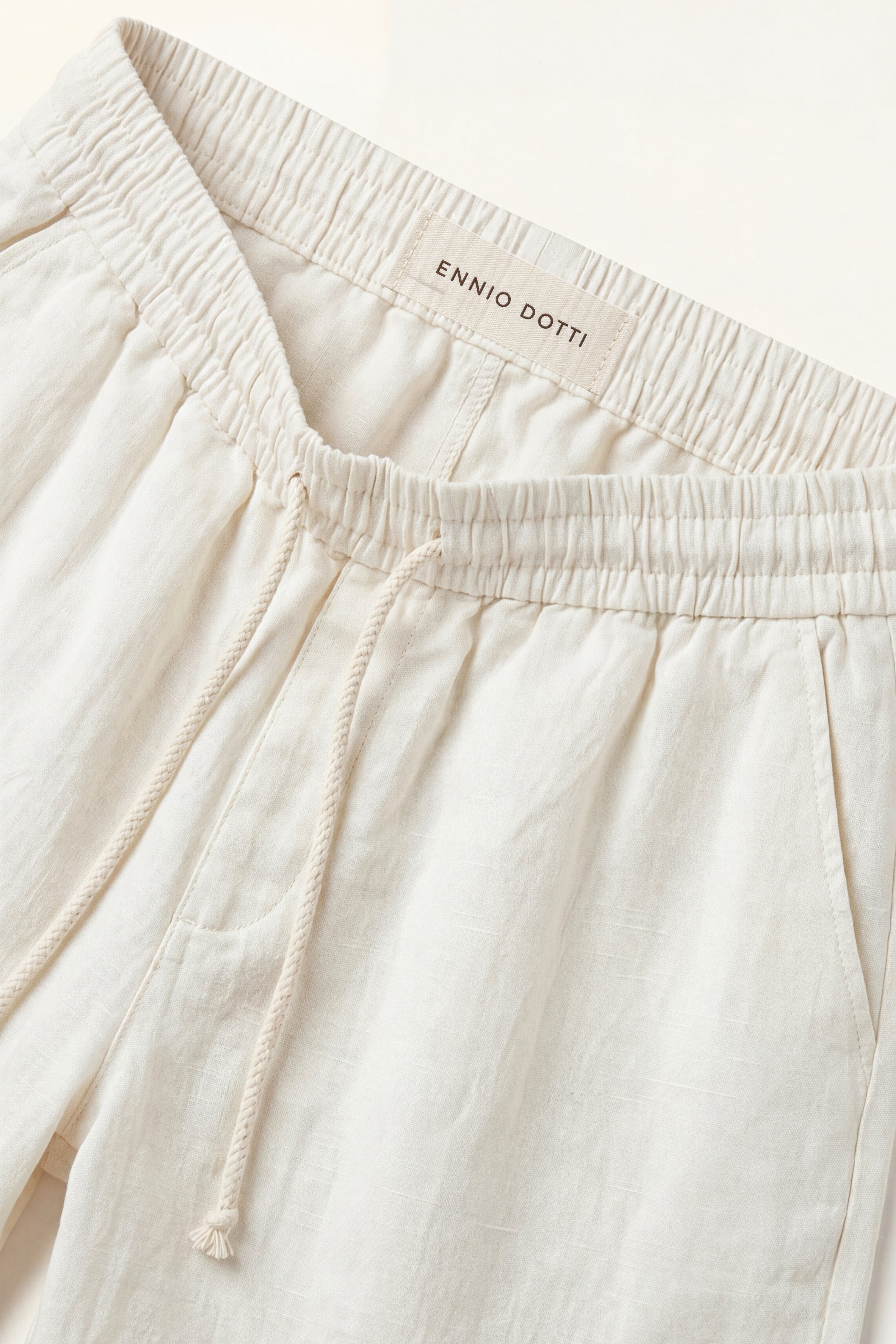 Lecce Linen Drawstring Shorts Ivory